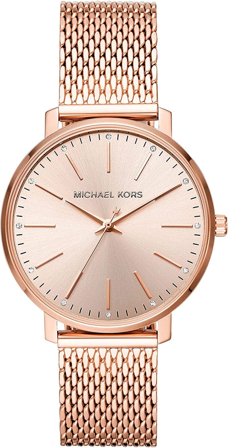Michael Kors Pyper Three-Hand Stainless Steel Watch Rose Gold Mesh