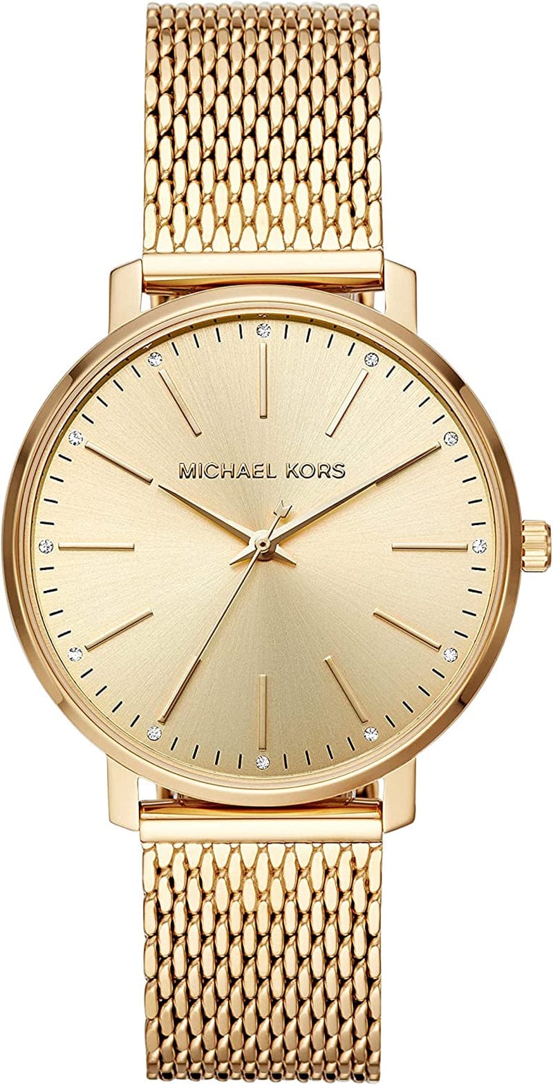 Michael Kors Pyper Three-Hand Stainless Steel Watch Gold Mesh