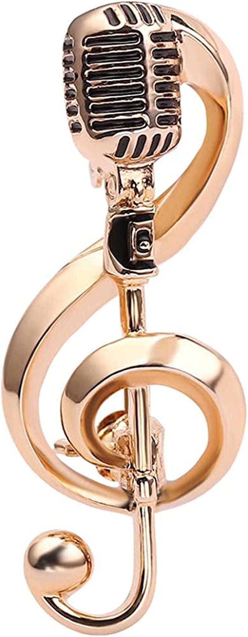 Microphone Music Note Brooch Pins Broches Elegant Music Notes Brooch Pins Jewelry Microphone Shape Brooches Club Badge Rock Brooch Pins Fashion Brooch Simple Accessories Gifts Gold