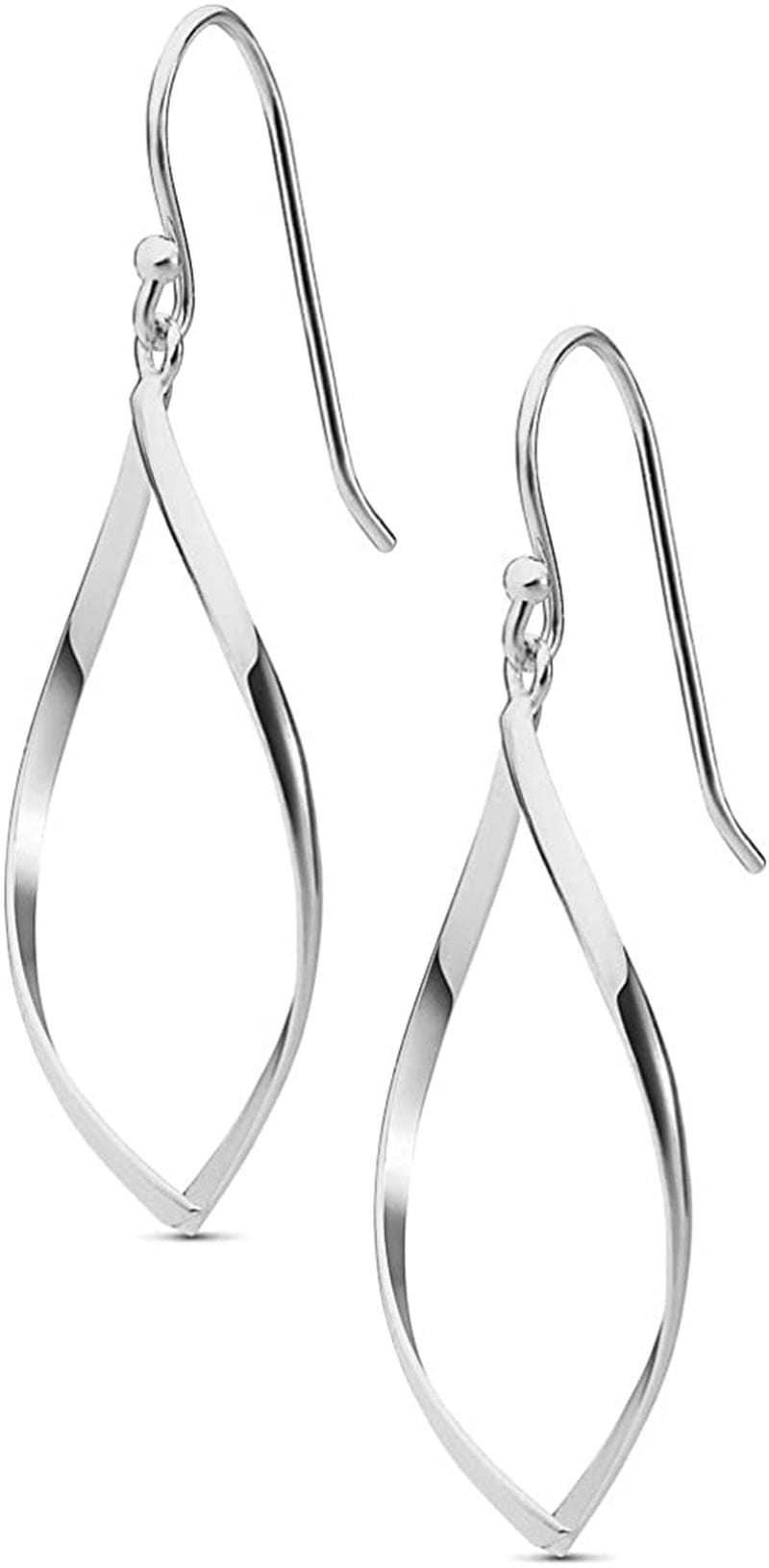 MILLA Teardrop Earrings - Designer Silver Statement Earrings or Gold Dangle Earrings for Women Trendy Upscale Dangly Earrings Marquise Drop / Sterling Silver Plated