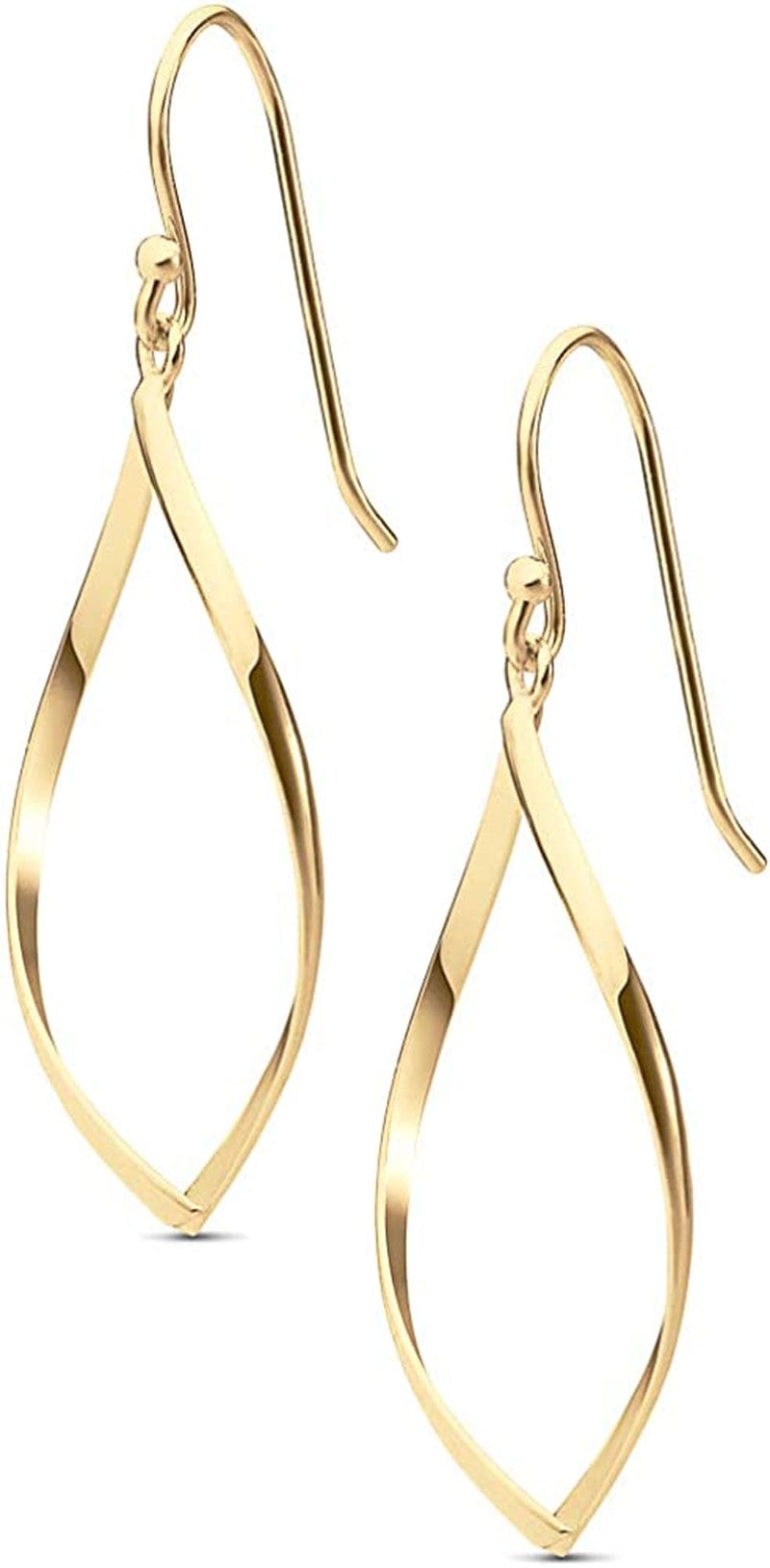 MILLA Teardrop Earrings - Designer Silver Statement Earrings or Gold Dangle Earrings for Women Trendy Upscale Dangly Earrings Marquise Drop / 14K Gold Plated