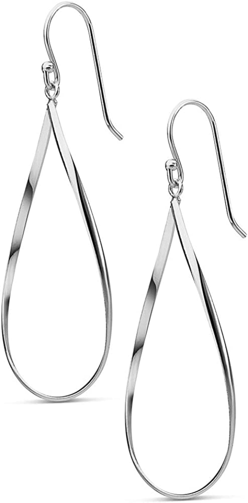 MILLA Teardrop Earrings - Designer Silver Statement Earrings or Gold Dangle Earrings for Women Trendy Upscale Dangly Earrings Teardrop / Sterling Silver Plated