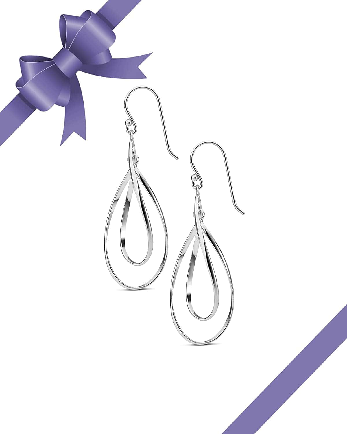 MILLA Teardrop Earrings - Designer Silver Statement Earrings or Gold Dangle Earrings for Women Trendy Upscale Dangly Earrings