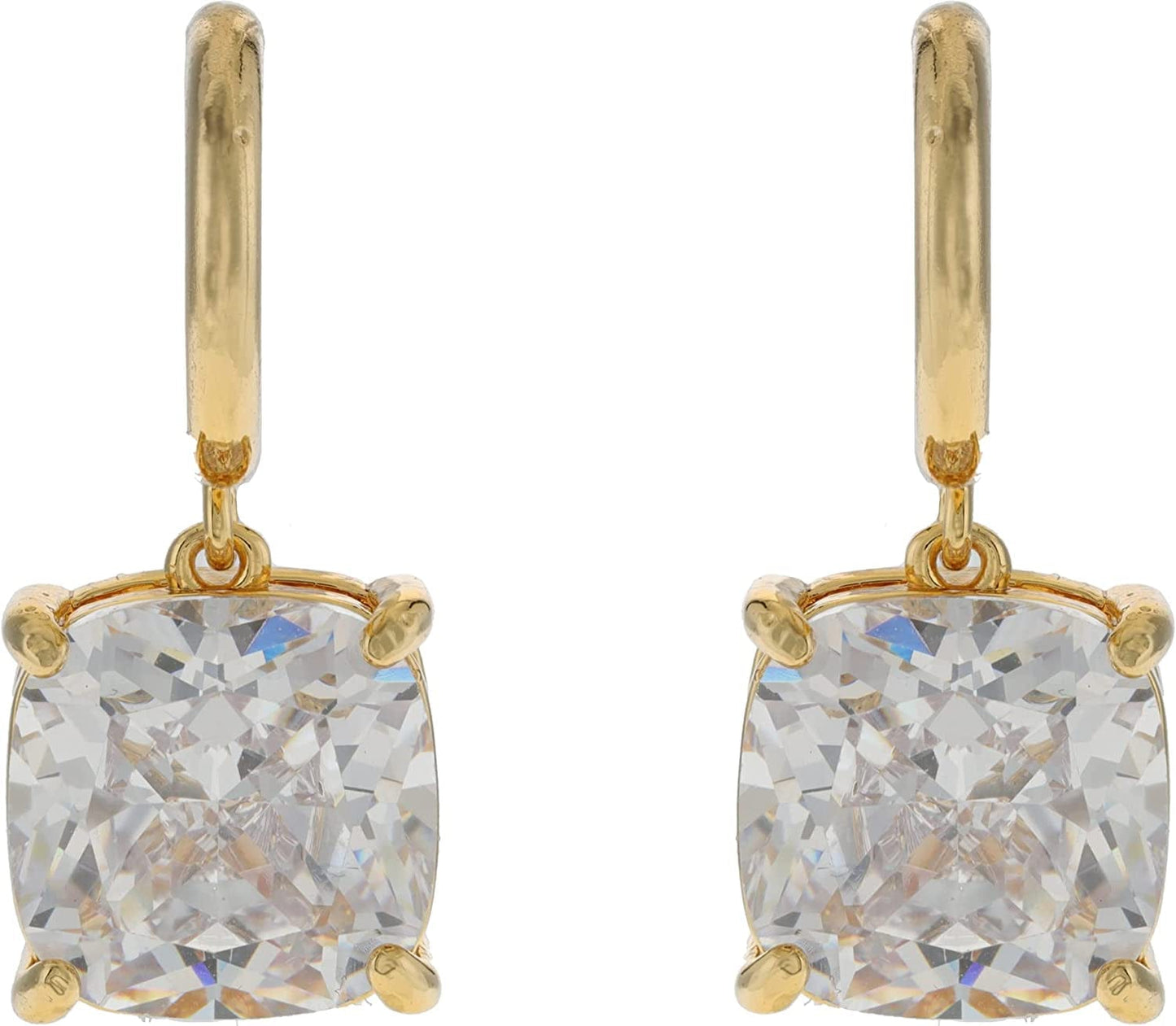 Mini Small Square Huggies Earrings Clear / One Size