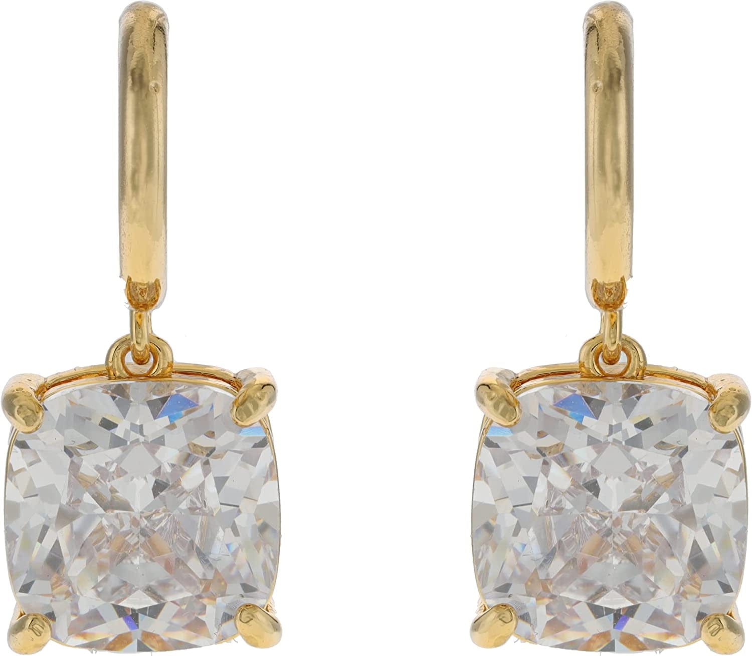 Mini Small Square Huggies Earrings Clear / One Size