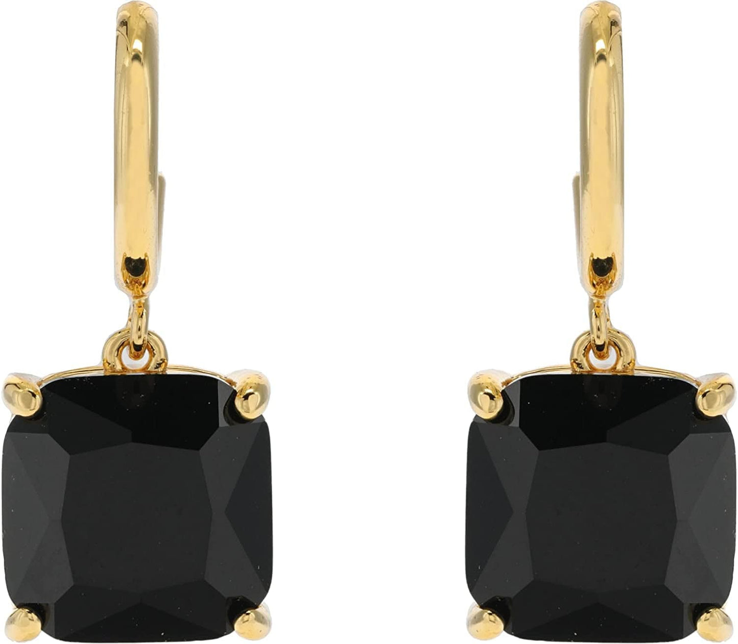 Mini Small Square Huggies Earrings Jet / One Size