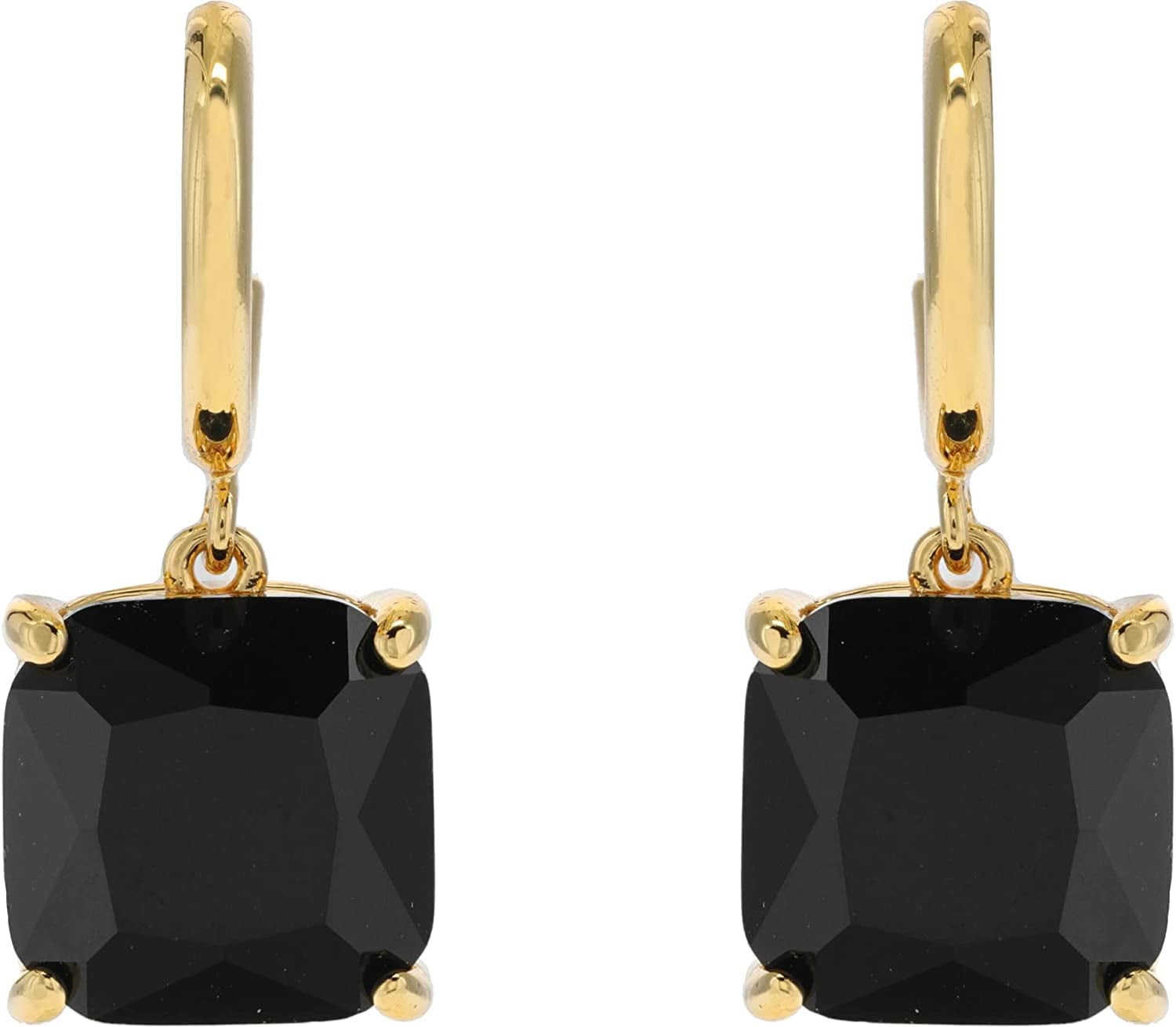 Mini Small Square Huggies Earrings Jet / One Size