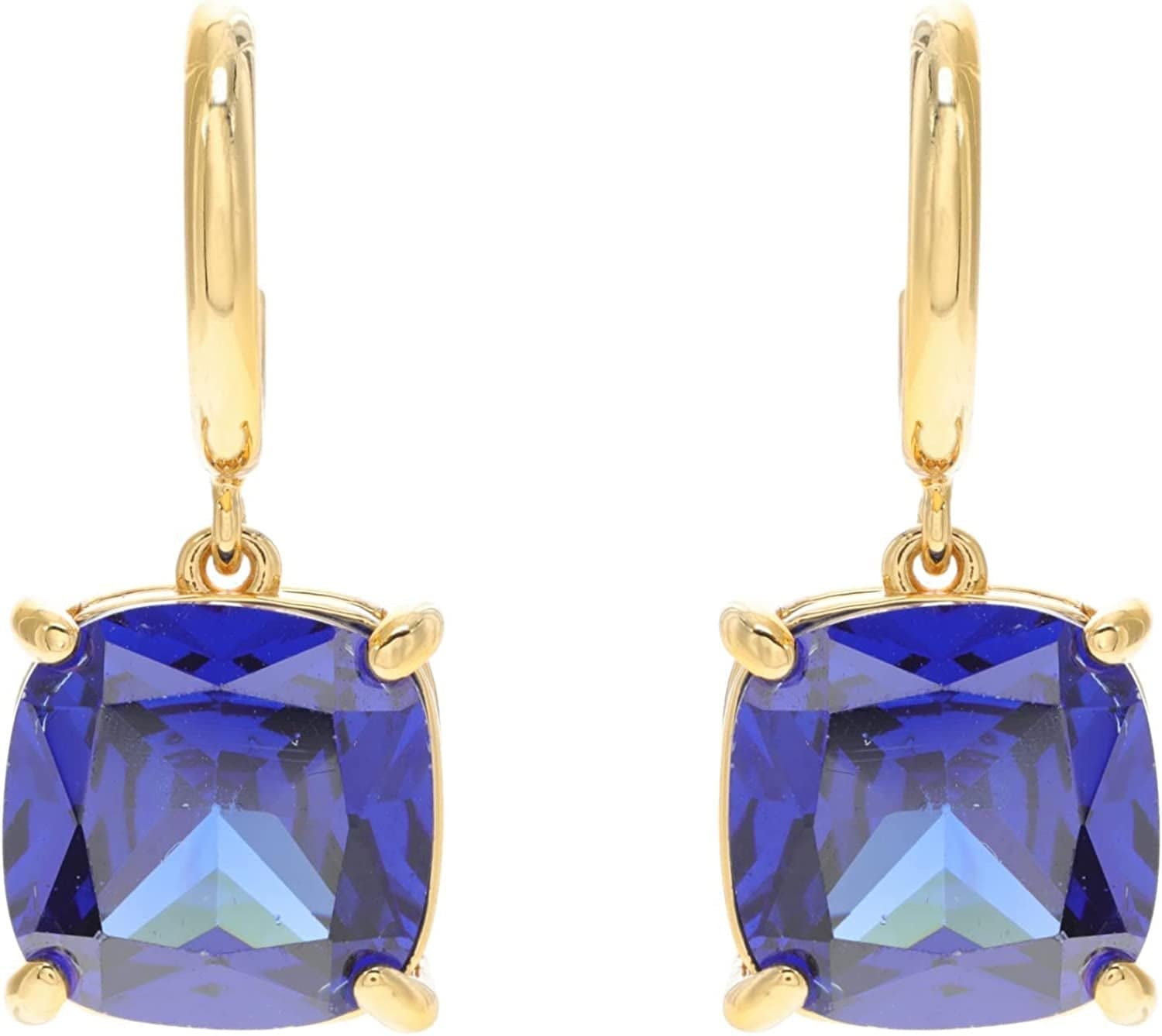 Mini Small Square Huggies Earrings Sapphire / One Size