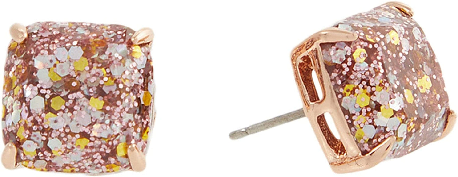 Mini Small Square Studs Earrings Rose Gold / One Size