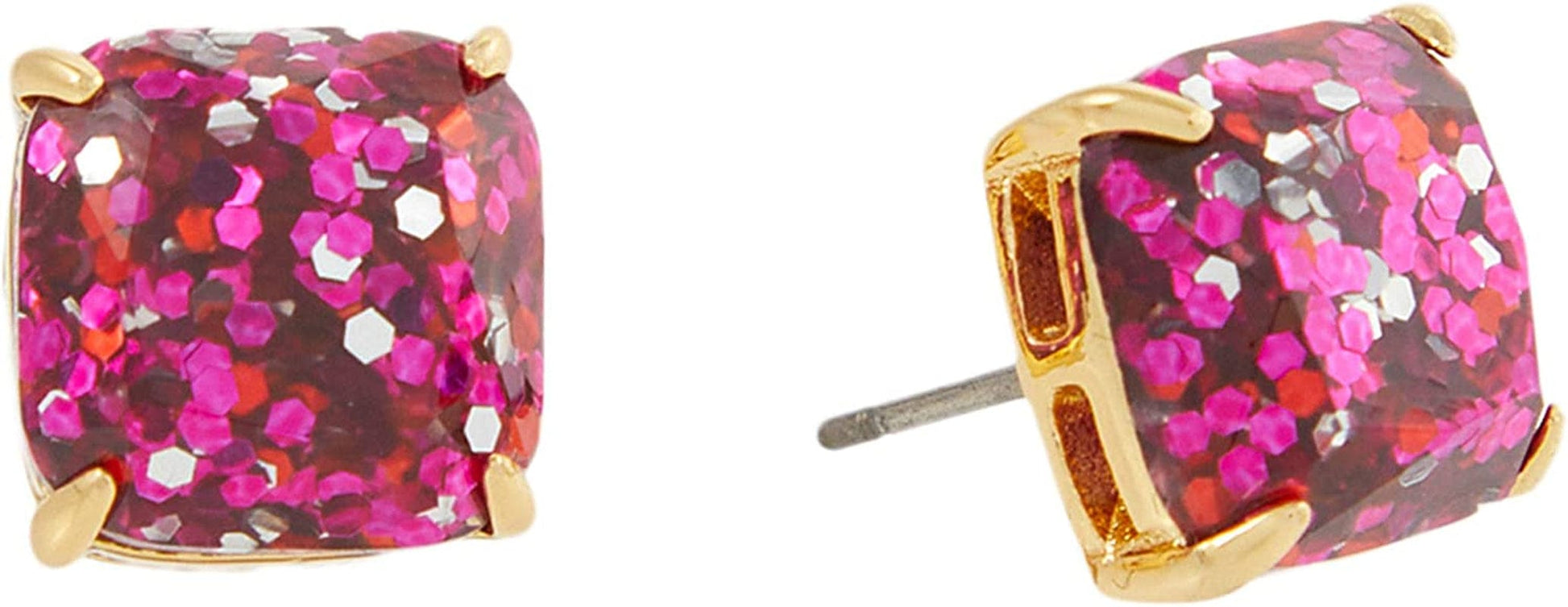 Mini Small Square Studs Earrings Pink / One Size