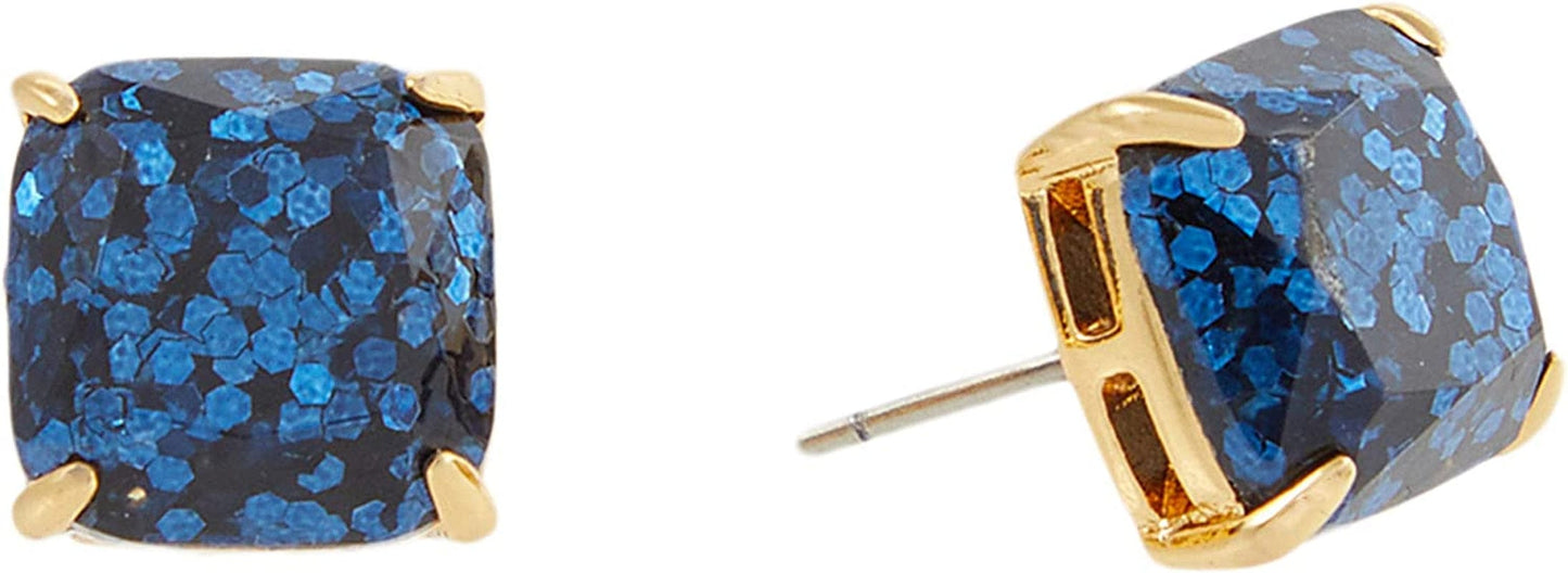 Mini Small Square Studs Earrings Navy / One Size