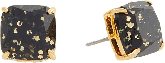 Mini Small Square Studs Earrings Black / One Size