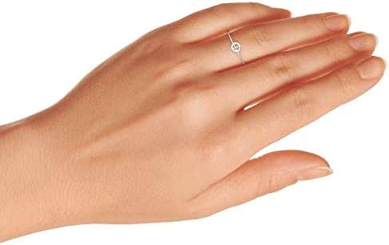 Minimalist Simple 925 Sterling Silver Midi Knuckle 1MM Band Stackable Peace Sign Ring for Teen for Girlfriend