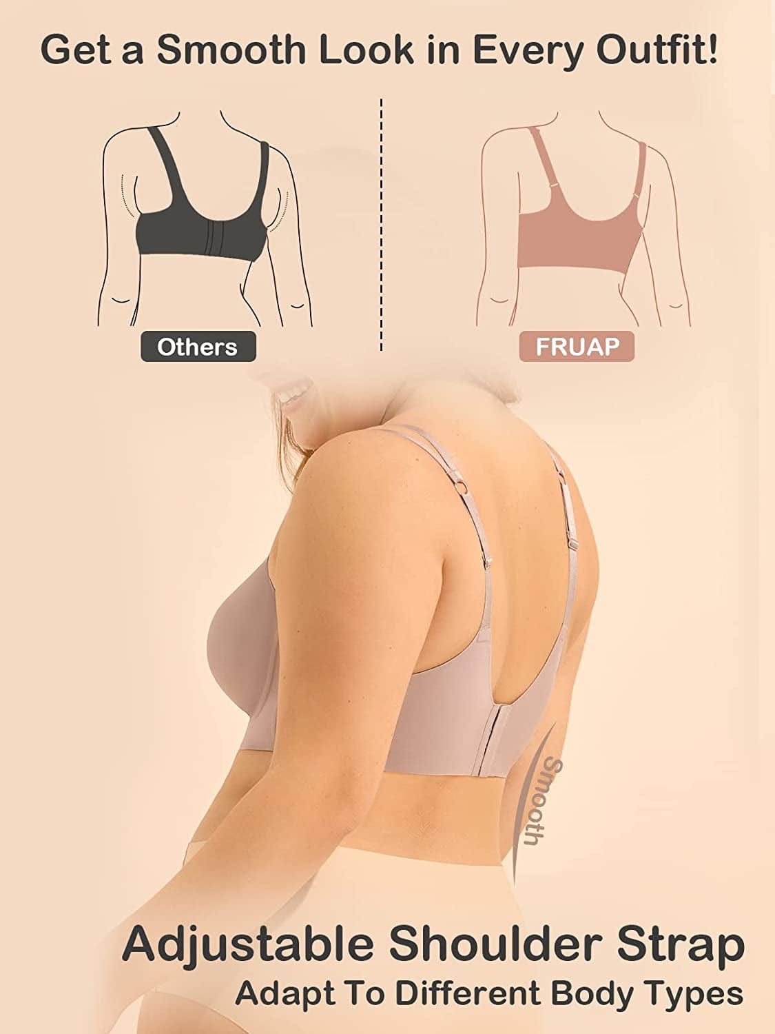 Minimizer Bra Seamless 7-24Hour Comfort Fixed Pad Wireless Bras for Women,Lace Bra Triangle,Full Coverage Bralettes