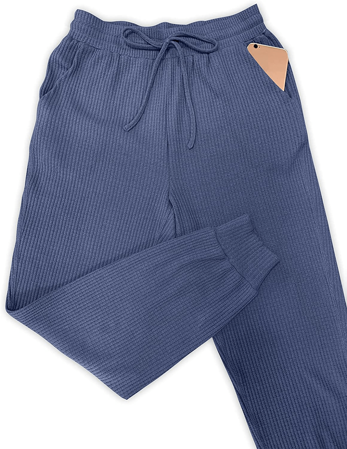 MIROL Women'S Active Drawstring Joggers Pants Elastic Waist Waffle Knit Trousers Athletic Solid Color Sweatpants Apparel & Accessories > Clothing > Activewear Kylie Max