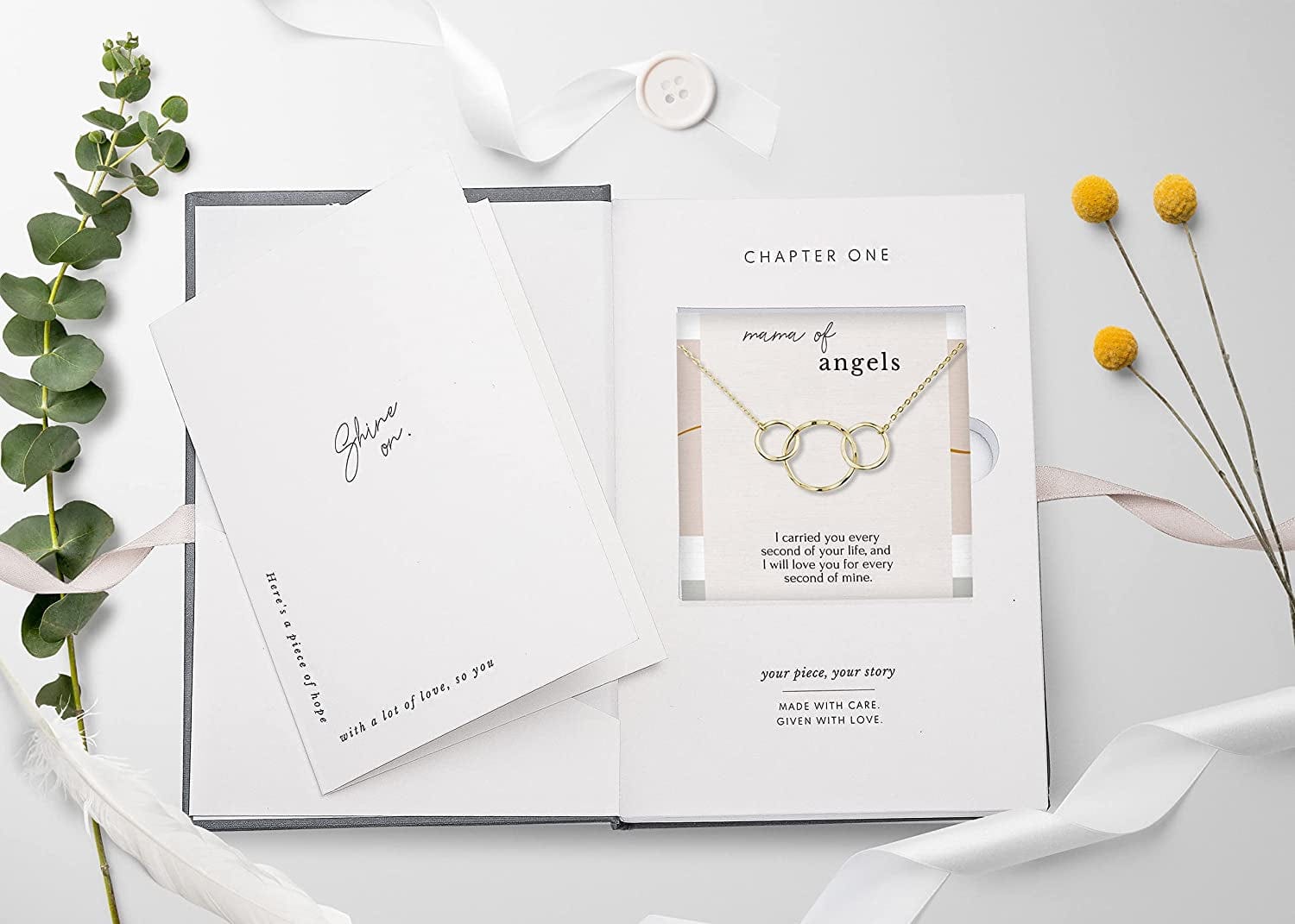 Miscarriage Memorial Necklace Jewelry Gifts for Mothers Loss of Twins Infant Stillborn Angel Baby Pregnancy Multiple Miscarriage Interlocking Circles Linked Sympathy Bereavement Remembrance