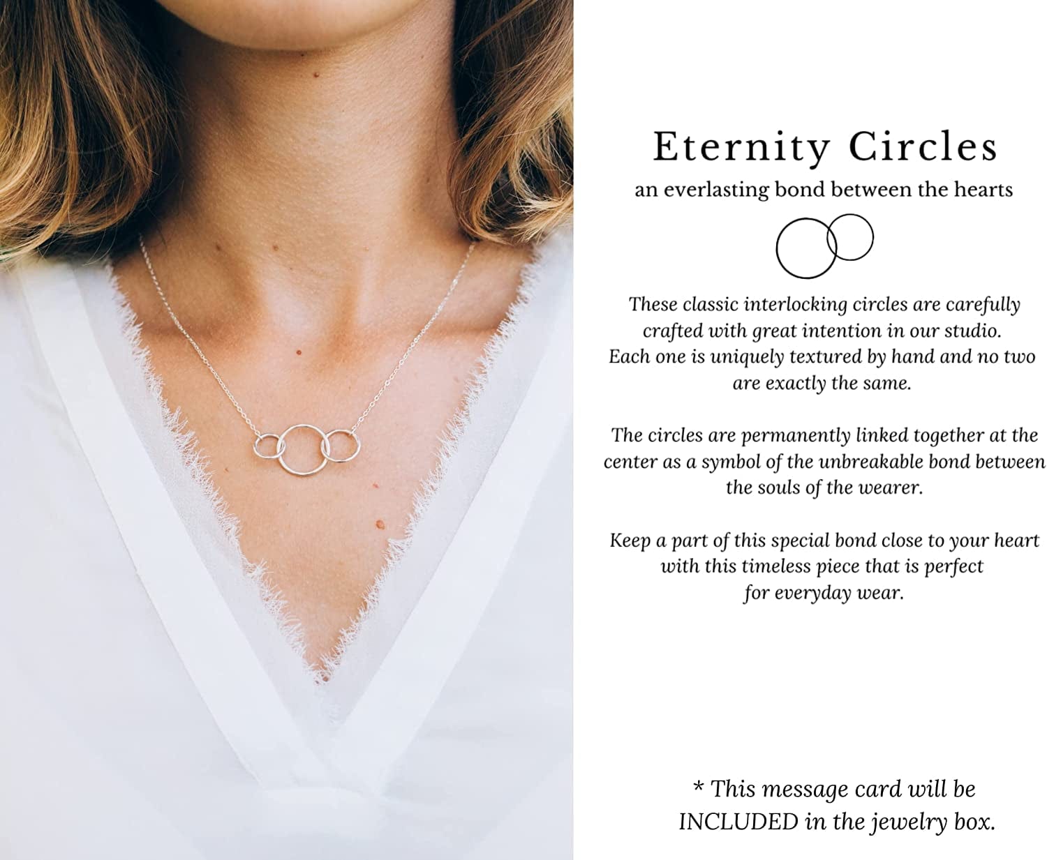 Miscarriage Memorial Necklace Jewelry Gifts for Mothers Loss of Twins Infant Stillborn Angel Baby Pregnancy Multiple Miscarriage Interlocking Circles Linked Sympathy Bereavement Remembrance