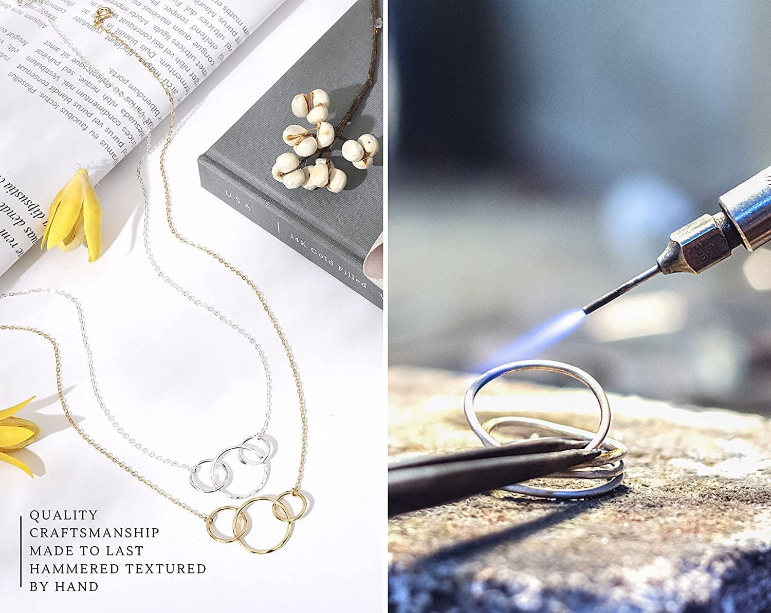 Miscarriage Memorial Necklace Jewelry Gifts for Mothers Loss of Twins Infant Stillborn Angel Baby Pregnancy Multiple Miscarriage Interlocking Circles Linked Sympathy Bereavement Remembrance