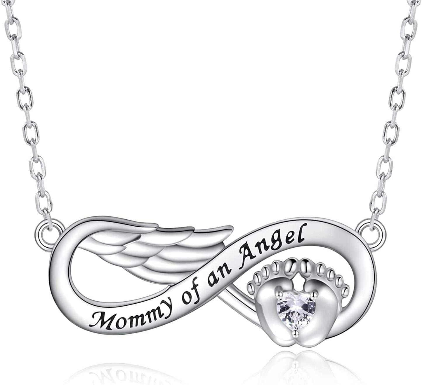 Miscarriage Ring and Earrings Mommy of an Angel Necklace Bracelet 925 Sterling Silver Infant Pregnancy Loss Memorial Jewelry Sympathy Gift for Women Mom Infinity Miscarriage Necklace