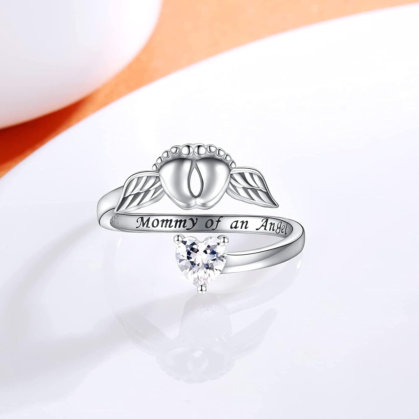 Miscarriage Ring and Earrings Mommy of an Angel Necklace Bracelet 925 Sterling Silver Infant Pregnancy Loss Memorial Jewelry Sympathy Gift for Women Mom