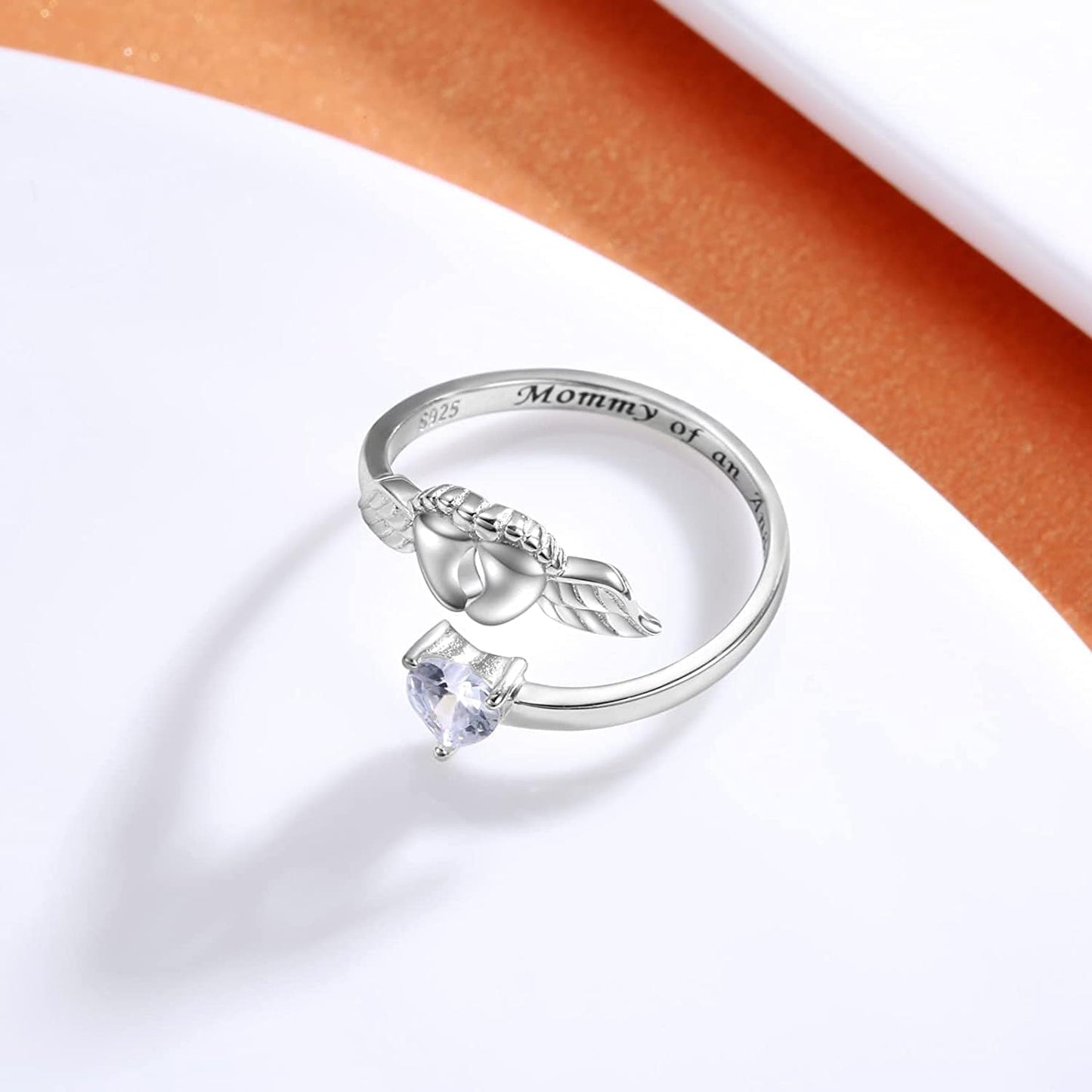 Miscarriage Ring and Earrings Mommy of an Angel Necklace Bracelet 925 Sterling Silver Infant Pregnancy Loss Memorial Jewelry Sympathy Gift for Women Mom