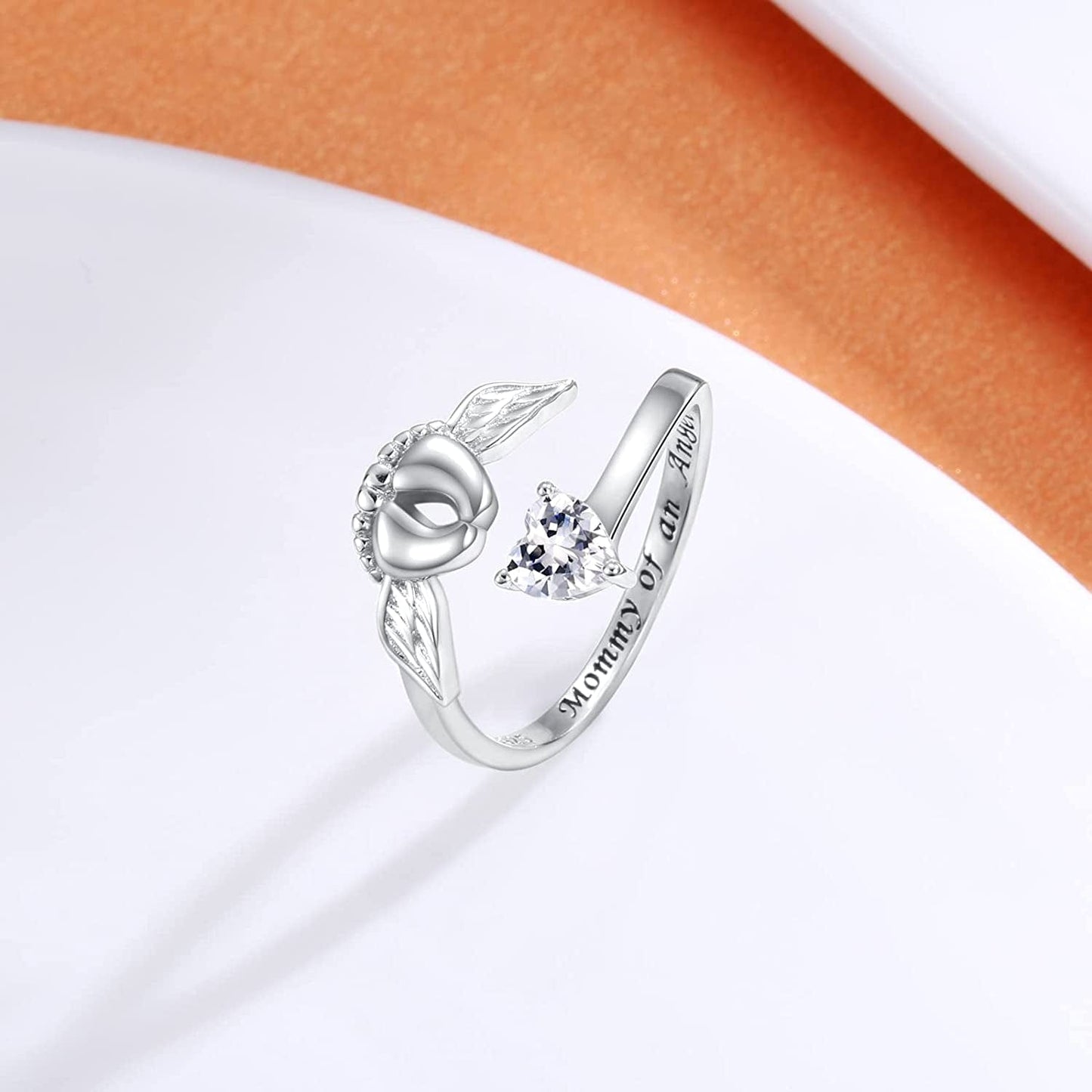 Miscarriage Ring and Earrings Mommy of an Angel Necklace Bracelet 925 Sterling Silver Infant Pregnancy Loss Memorial Jewelry Sympathy Gift for Women Mom