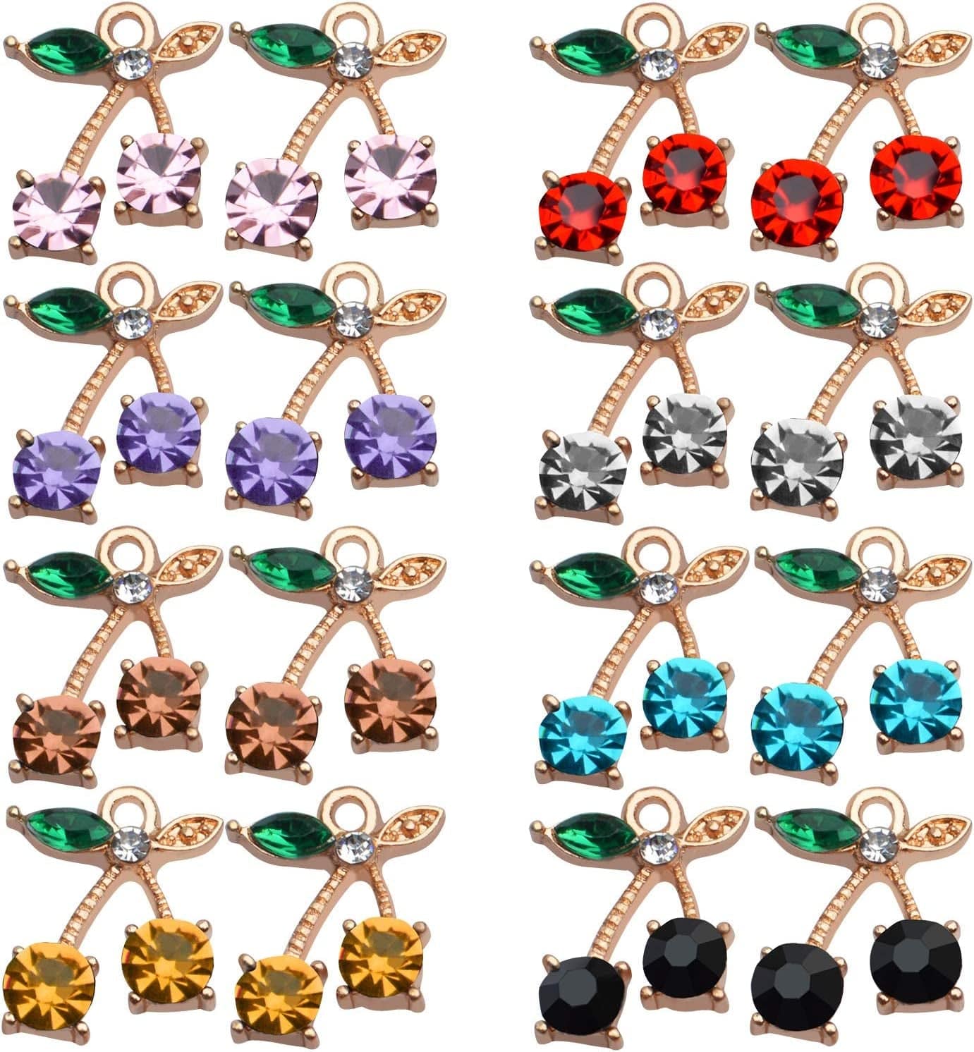 Mixed Crystal Charms,24Pcs 10X7Mm Faceted Crystal Pendant Charms round 12 Colors Rhinestone Birthstone Bead Pendants Bulk for Jewelry Making Necklace Earrings DIY Crystal Birthstone Charms3