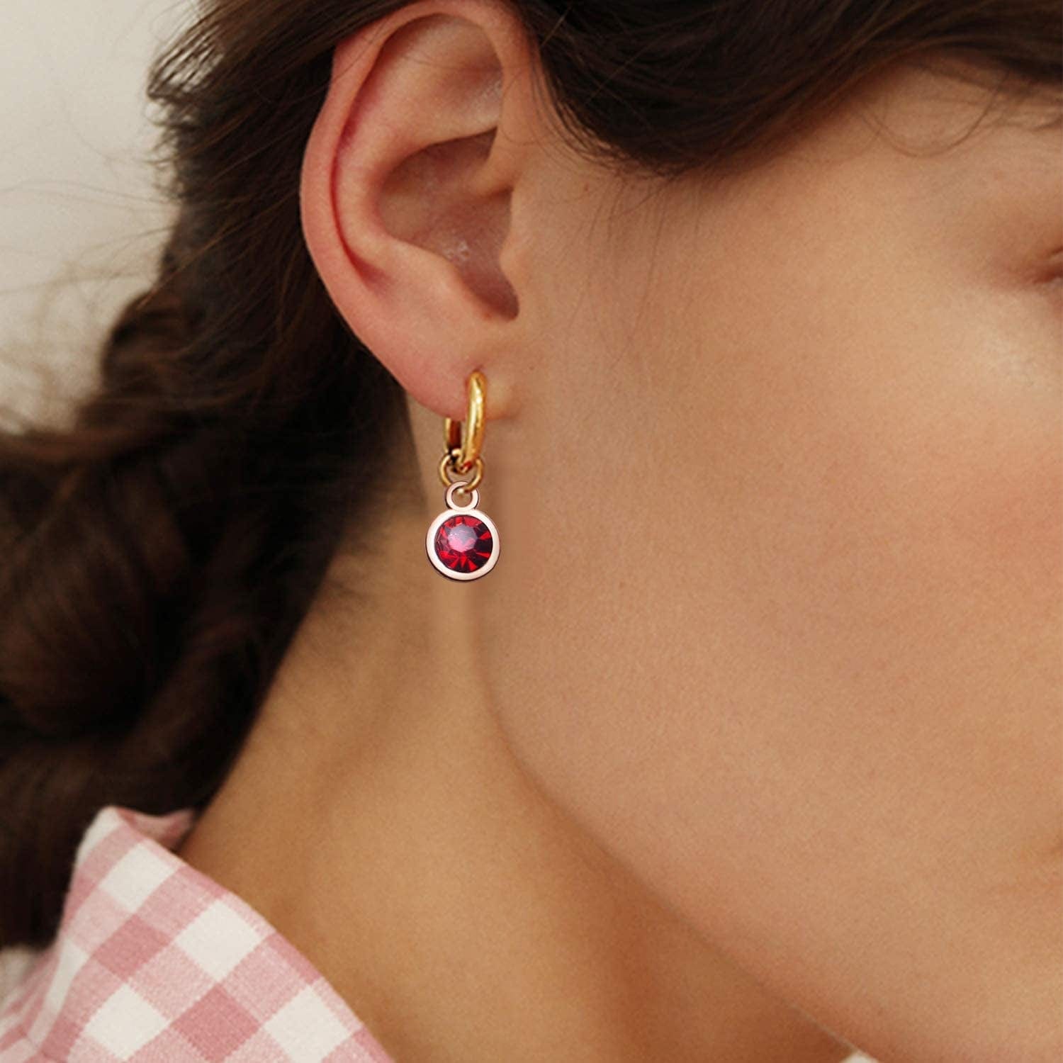 Mixed Crystal Charms,24Pcs 10X7Mm Faceted Crystal Pendant Charms round 12 Colors Rhinestone Birthstone Bead Pendants Bulk for Jewelry Making Necklace Earrings DIY