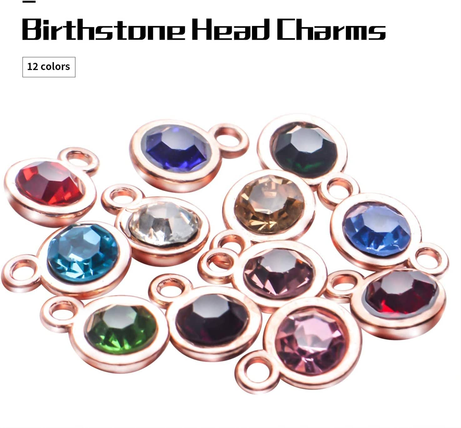 Mixed Crystal Charms,24Pcs 10X7Mm Faceted Crystal Pendant Charms round 12 Colors Rhinestone Birthstone Bead Pendants Bulk for Jewelry Making Necklace Earrings DIY