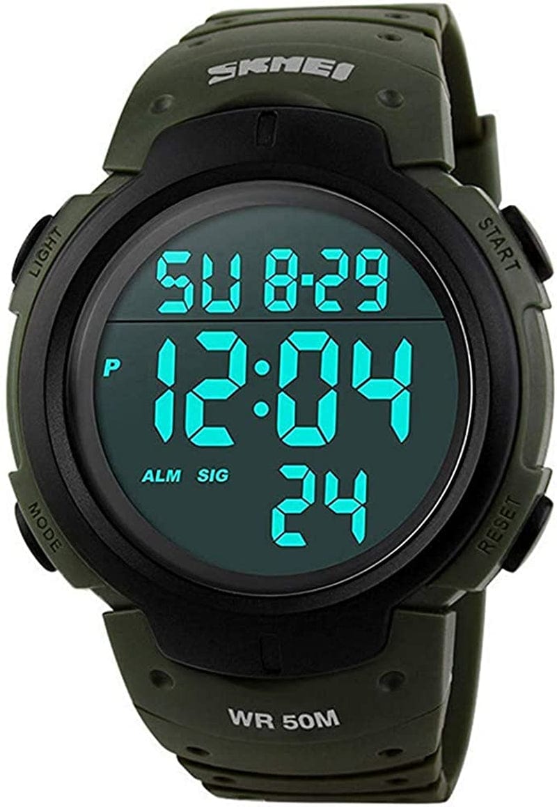 MJSCPHBJK Mens Digital Sports Watch, Waterproof LED Screen Large Face Military Watches and Heavy Duty Electronic Simple Army Watch with Alarm