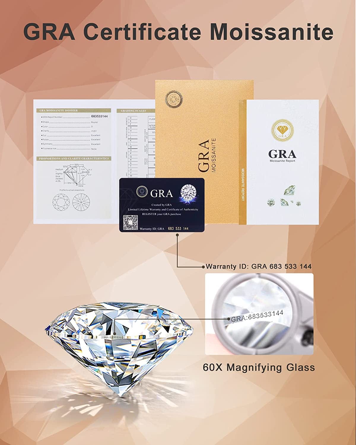 Moissanite Earrings for Women, Diamond Earring 925 Sterling Silver Studs White Gold Plated DF Color 2CT Jewelry Christmas Gift for Lady Wife Mother Girlfriend