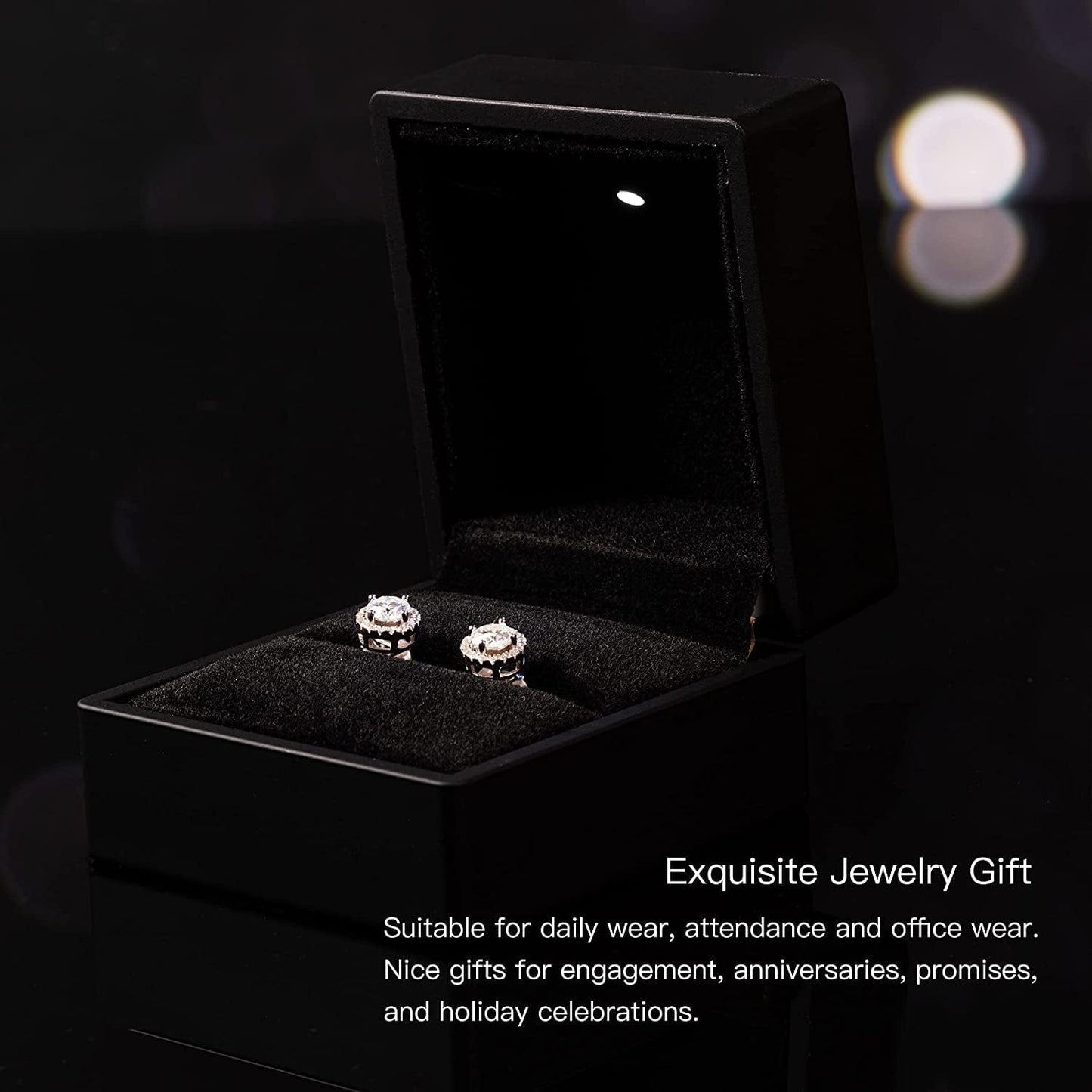 Moissanite Stud Earrings 1Ct DF Color Lab Created Diamond Cut Earrings 18K White Gold Plated VVS1 for Women Men Hypoallergenic