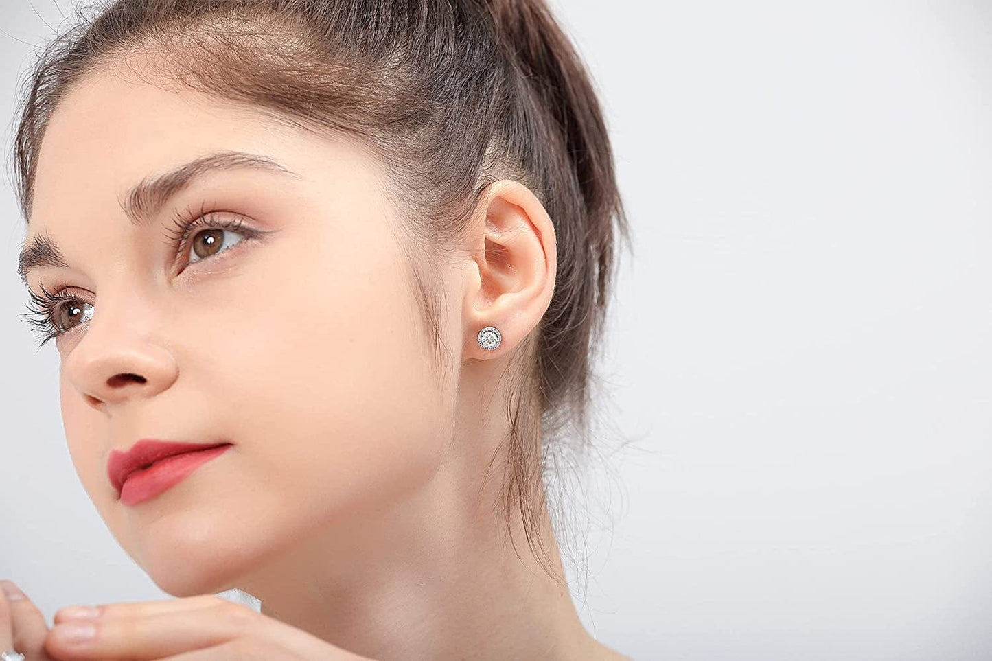 Moissanite Stud Earrings 1Ct DF Color Lab Created Diamond Cut Earrings 18K White Gold Plated VVS1 for Women Men Hypoallergenic