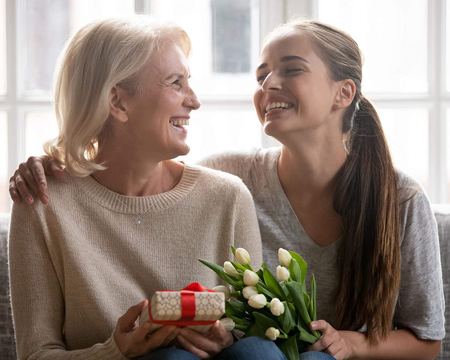 Mom Gifts, Bonus Mom Gifts from Daughter/Bride, Mothersday Gifts for Mother in Law/Step Mother Wedding Gift, Sterling Silver Single Pearl Necklace for Women