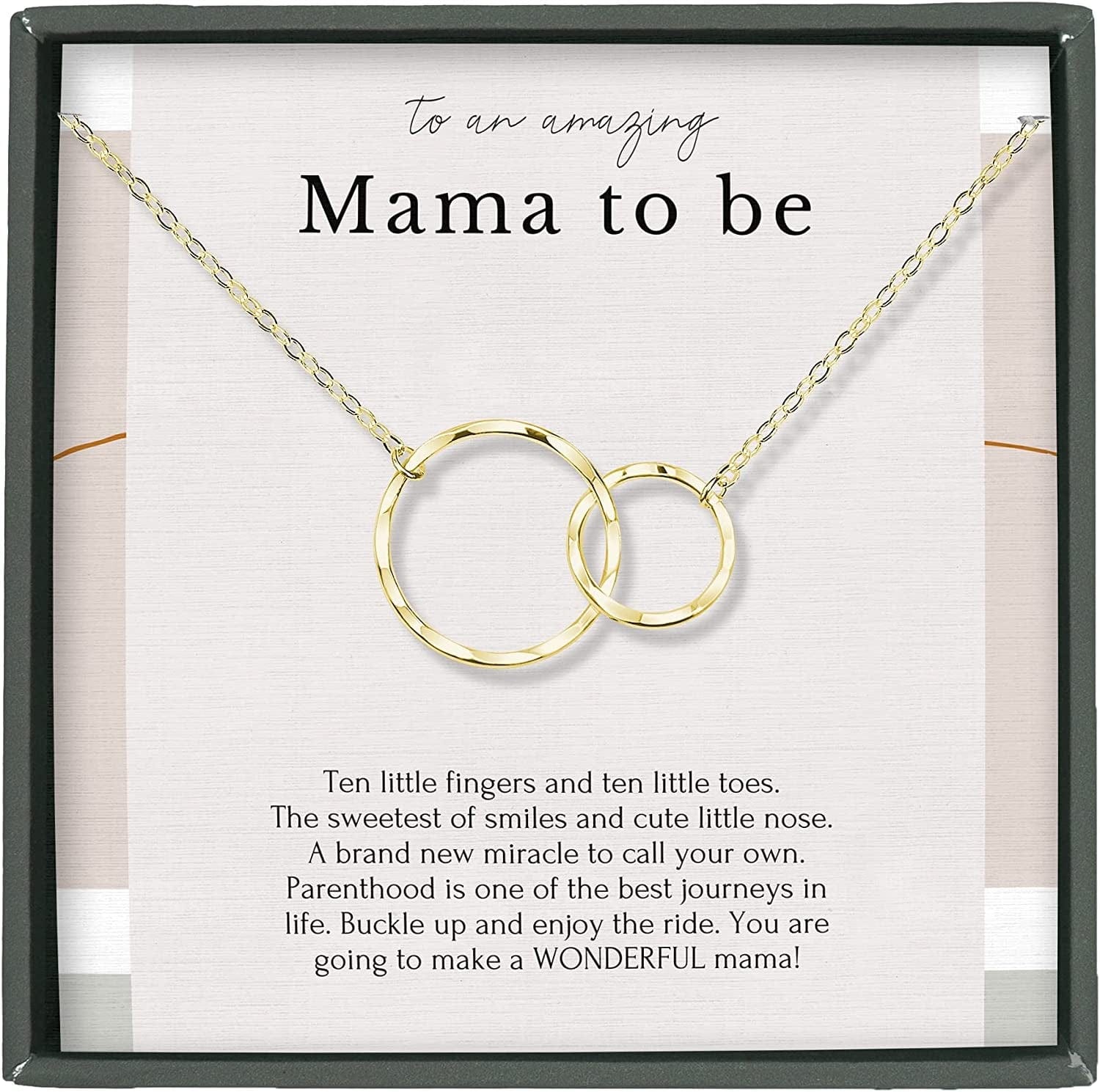 Mom to Be Gift Necklace - First Time Mom Gift for Expecting Mother - Pregnancy Gifts for First Time Moms - New Mom Jewelry - New Mom Gifts for Women - Pregnant Mom Gifts 14K GOLD VERMEIL / MAMA TO BE (FM28)