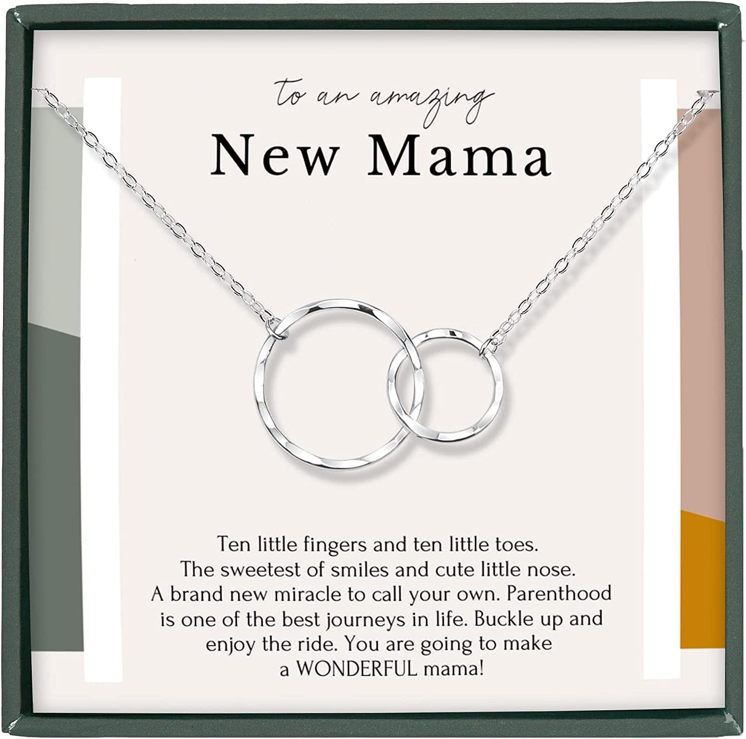 Mom to Be Gift Necklace - First Time Mom Gift for Expecting Mother - Pregnancy Gifts for First Time Moms - New Mom Jewelry - New Mom Gifts for Women - Pregnant Mom Gifts STERLING SILVER / NEW MAMA (FM37)
