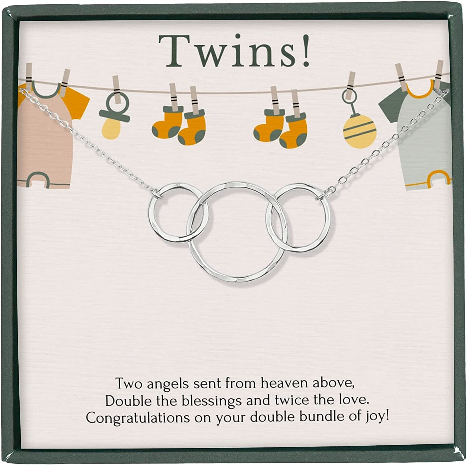 Mom to Be Gift Necklace - First Time Mom Gift for Expecting Mother - Pregnancy Gifts for First Time Moms - New Mom Jewelry - New Mom Gifts for Women - Pregnant Mom Gifts STERLING SILVER / TWINS (BA1)