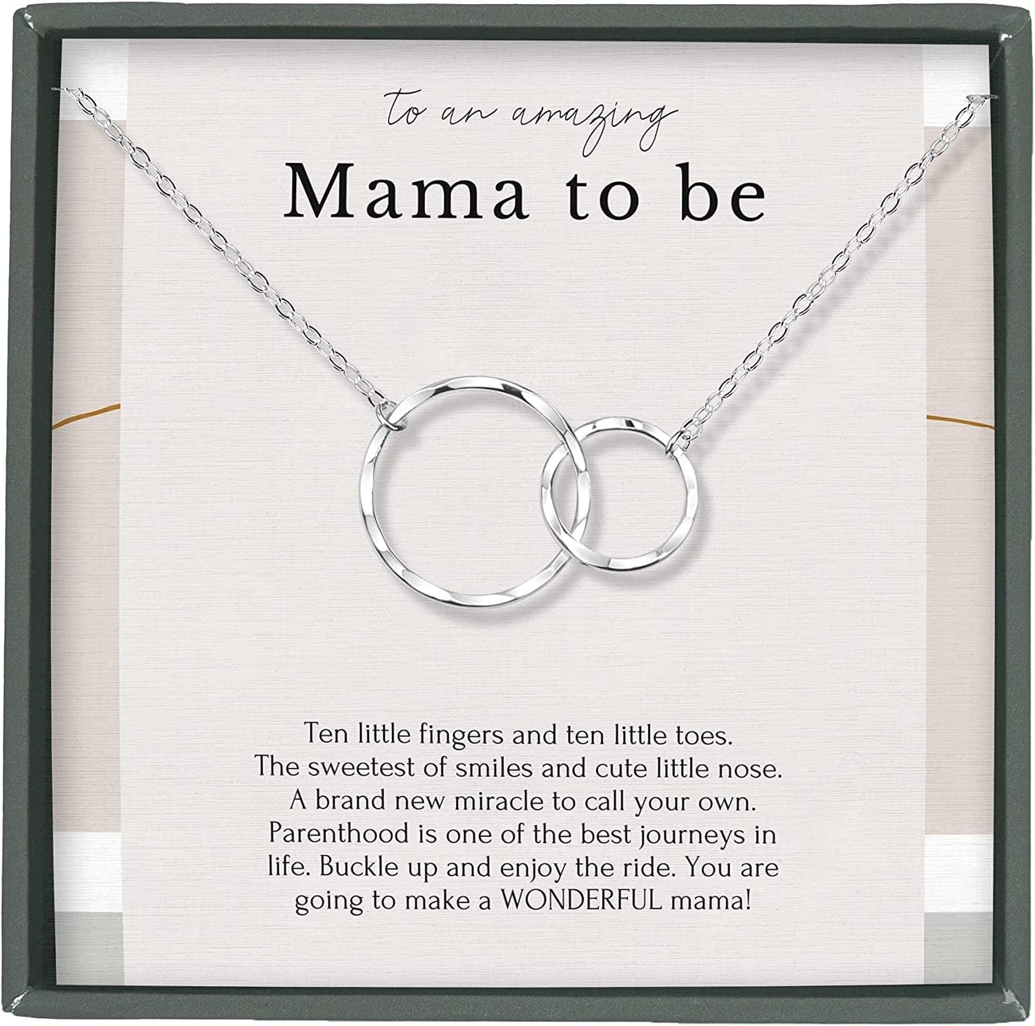 Mom to Be Gift Necklace - First Time Mom Gift for Expecting Mother - Pregnancy Gifts for First Time Moms - New Mom Jewelry - New Mom Gifts for Women - Pregnant Mom Gifts STERLING SILVER / MAMA TO BE (FM28)