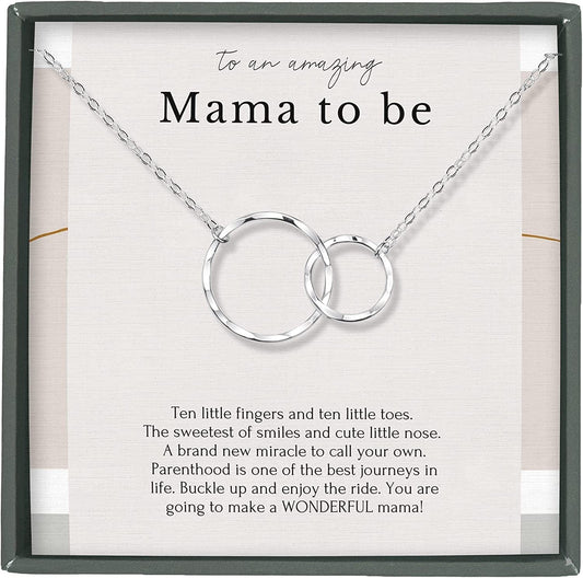 Mom to Be Gift Necklace - First Time Mom Gift for Expecting Mother - Pregnancy Gifts for First Time Moms - New Mom Jewelry - New Mom Gifts for Women - Pregnant Mom Gifts STERLING SILVER / MAMA TO BE (FM28)