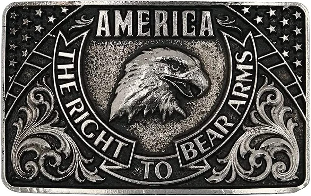 Montana Silversmiths 2Nd Amendment Series Attitude Western Belt Buckle Apparel & Accessories > Clothing Accessories > Belt Buckles Montana Silversmiths America Eagle Bear Arms - Antique Silver