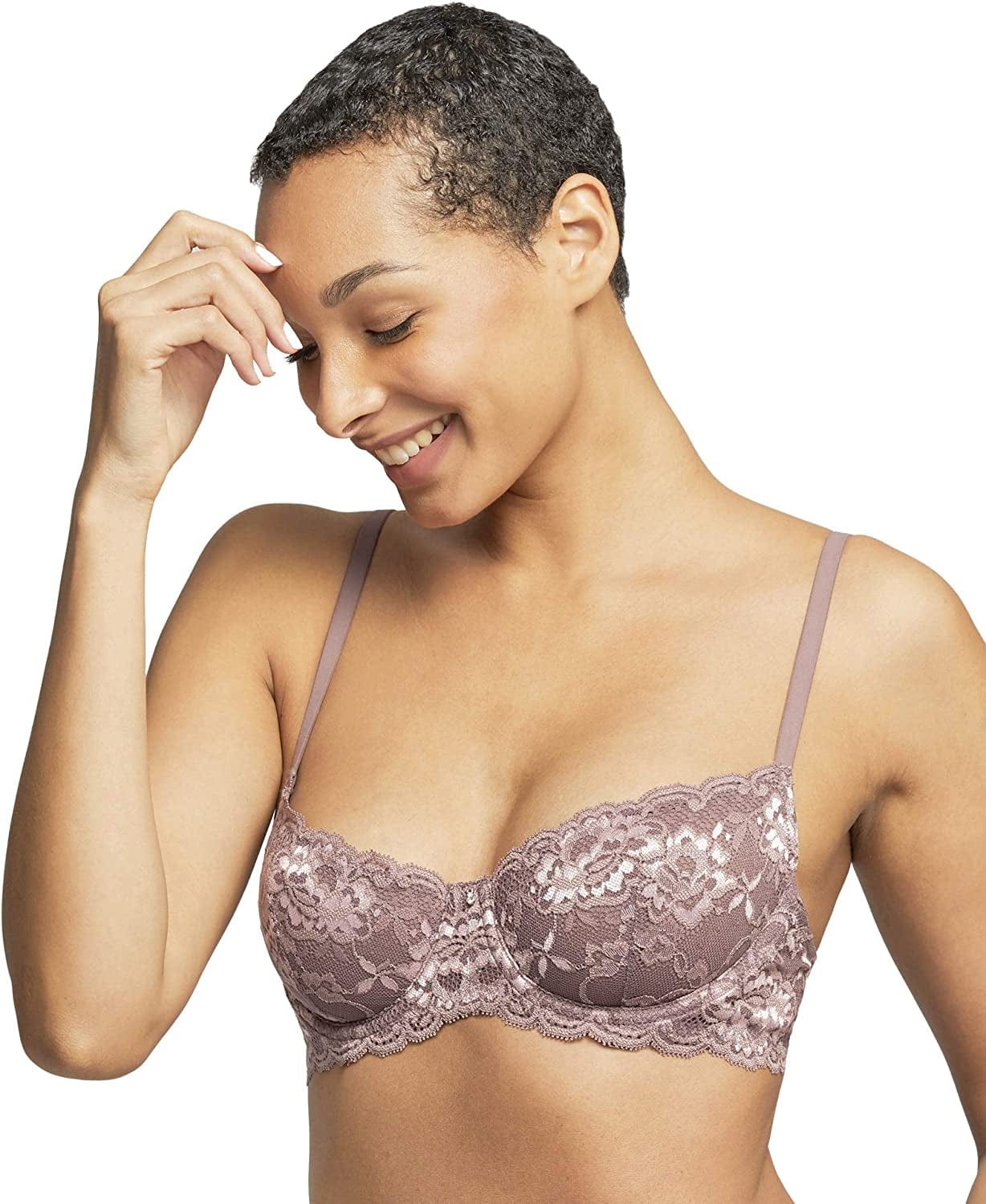 Montelle Women'S Flirt Demi Lace Bra Almond Spice/Pink Pearl / 36A