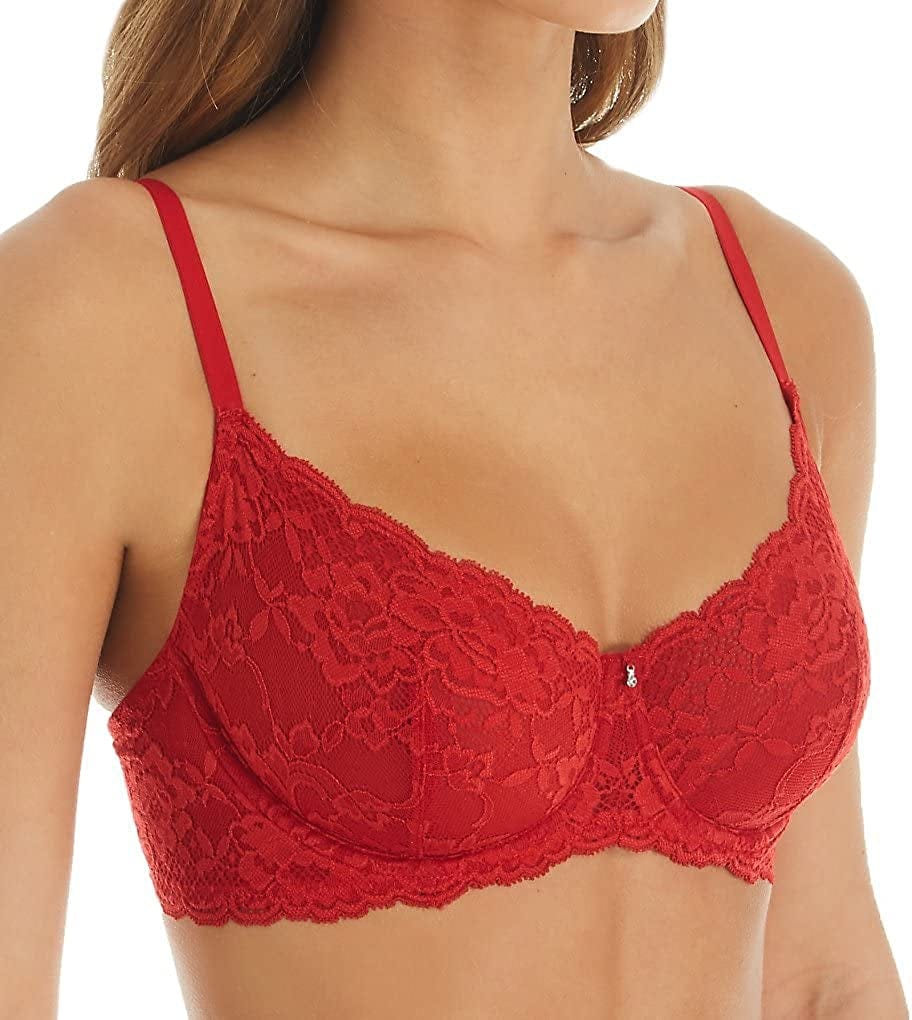 Montelle Women'S Flirt Demi Lace Bra Sweet Red / 34A