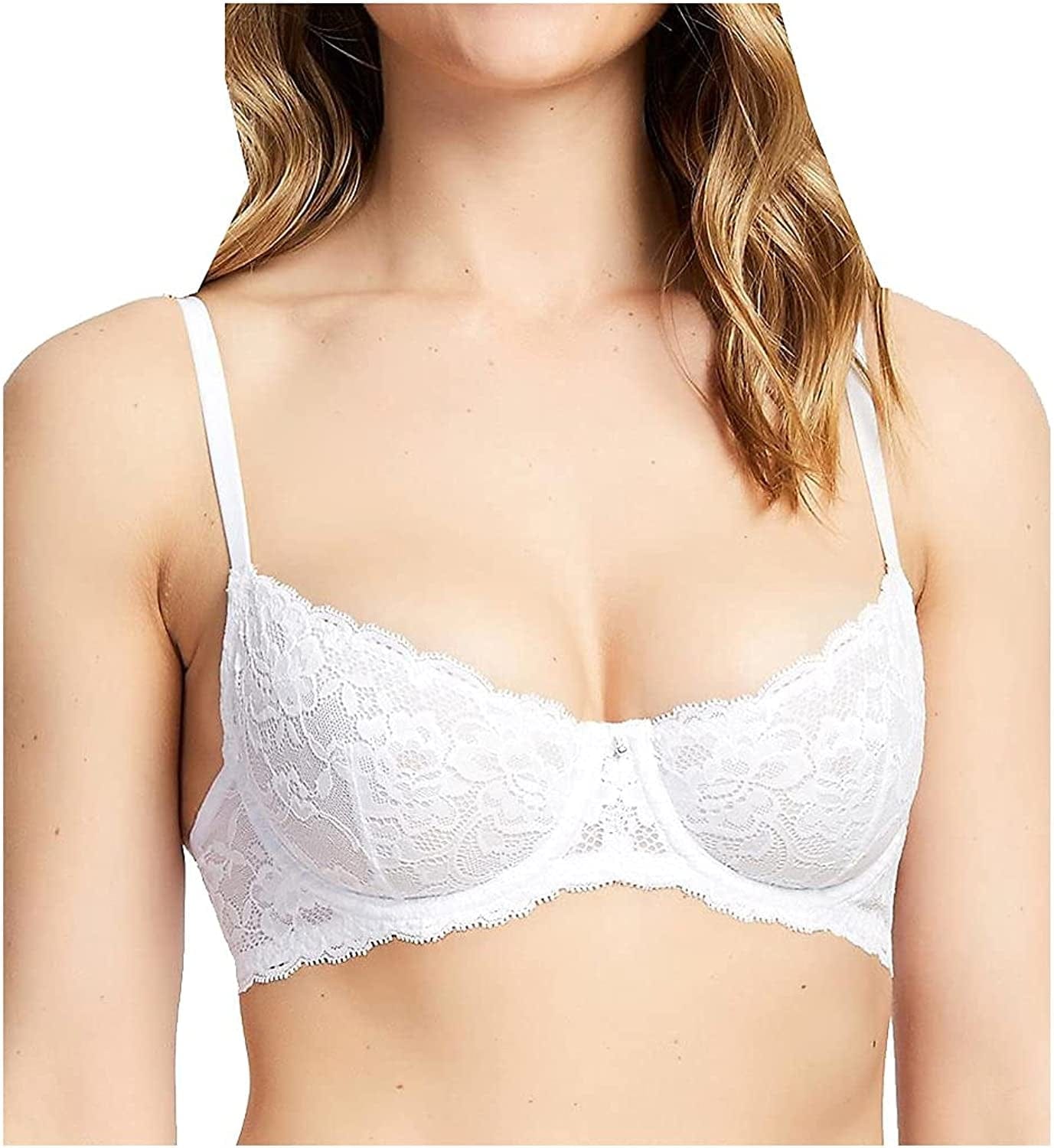 Montelle Women'S Flirt Demi Lace Bra Simply White / 36B