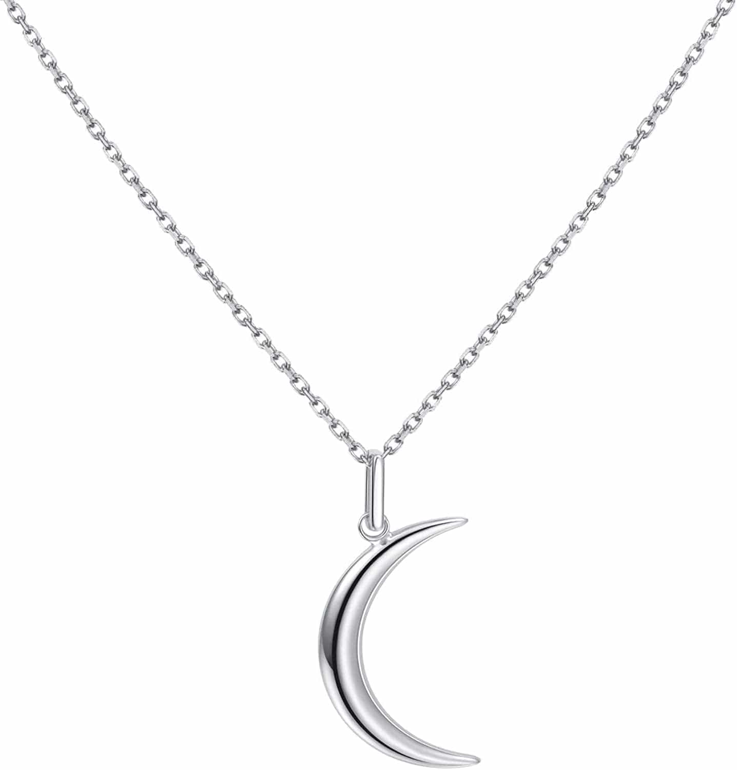 Moon Necklace Dainty Moon Necklaces for Women Sterling Silver Necklace silver