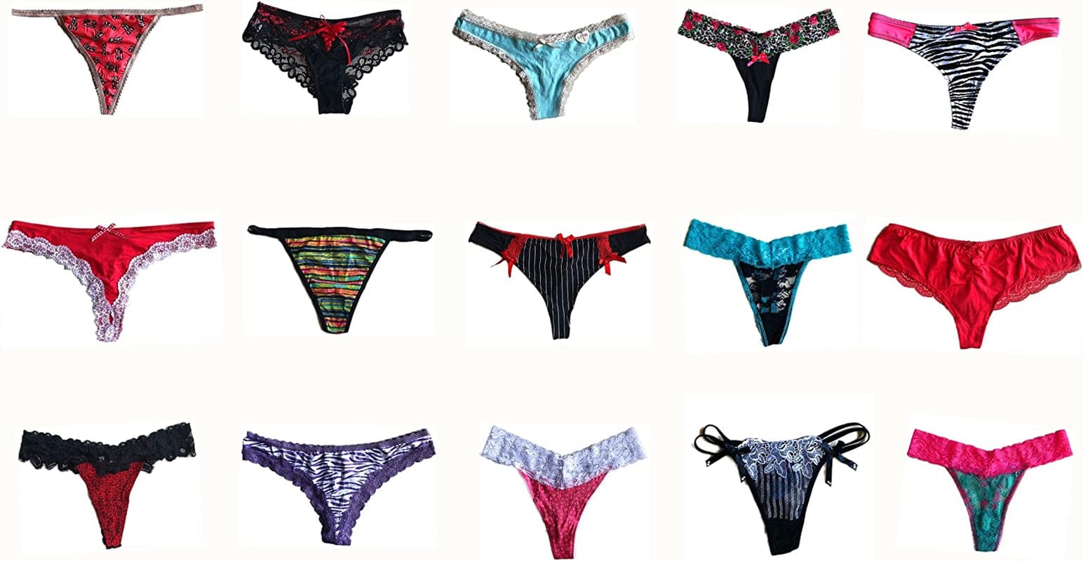 Morvia Varieties of Women Thong Pack Lacy Tanga G-String Bikini Underwear Panties