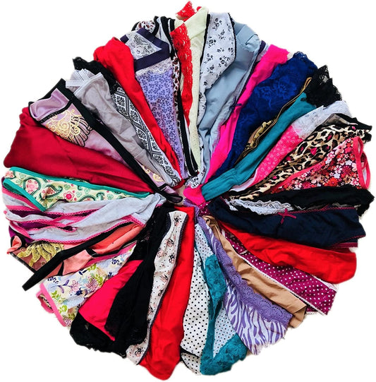Morvia Variety Panties for Women Pack Sexy Thong Hipster Briefs G-String Tangas Assorted Multi Colored Underwear 10 Pcs / X-Small