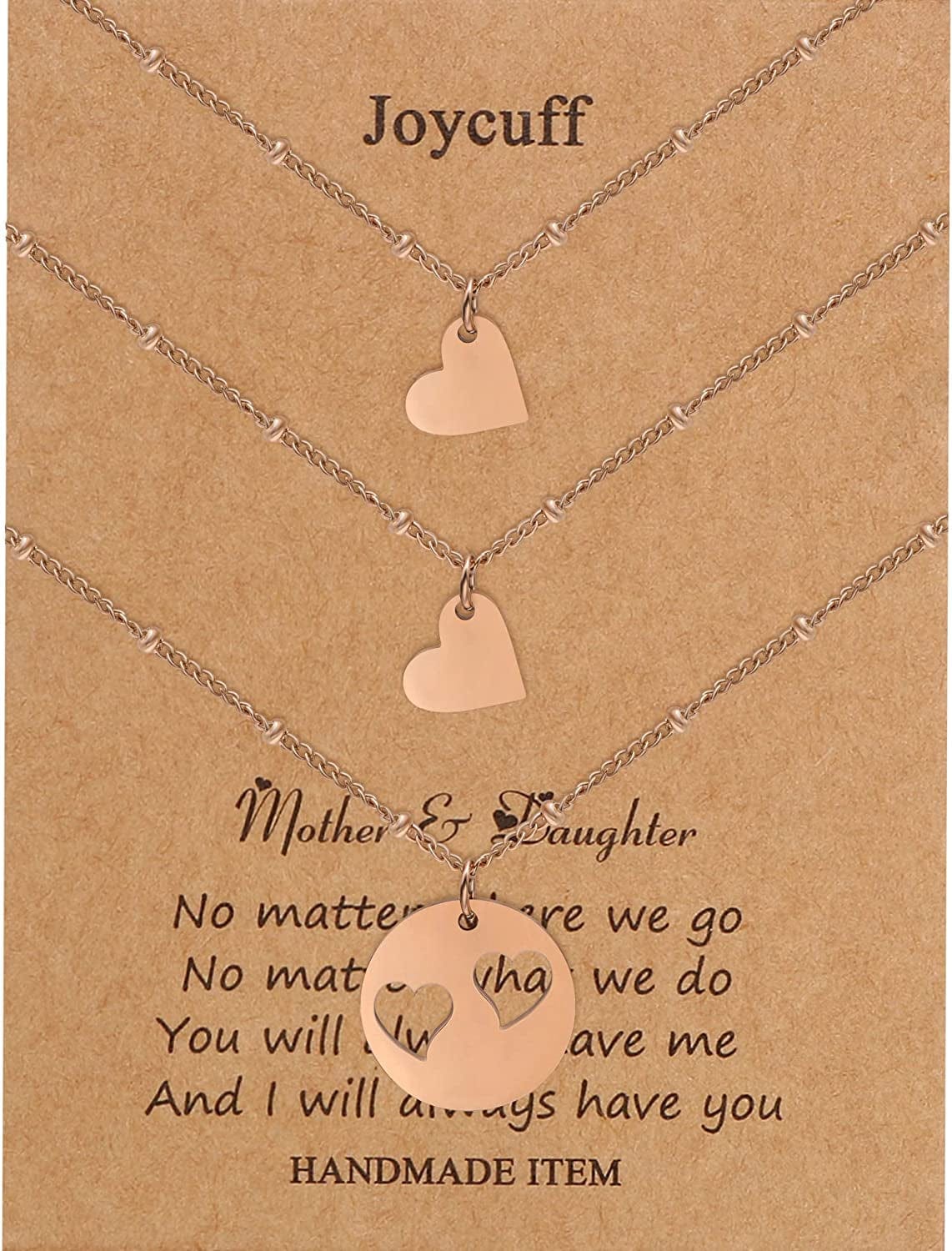Mother Daughter Matching Necklace Gifts for Mama Necklace for Women Mommy and Me Jewelry for Birthday Christmas Rose Gold / Heart-2 Daughters