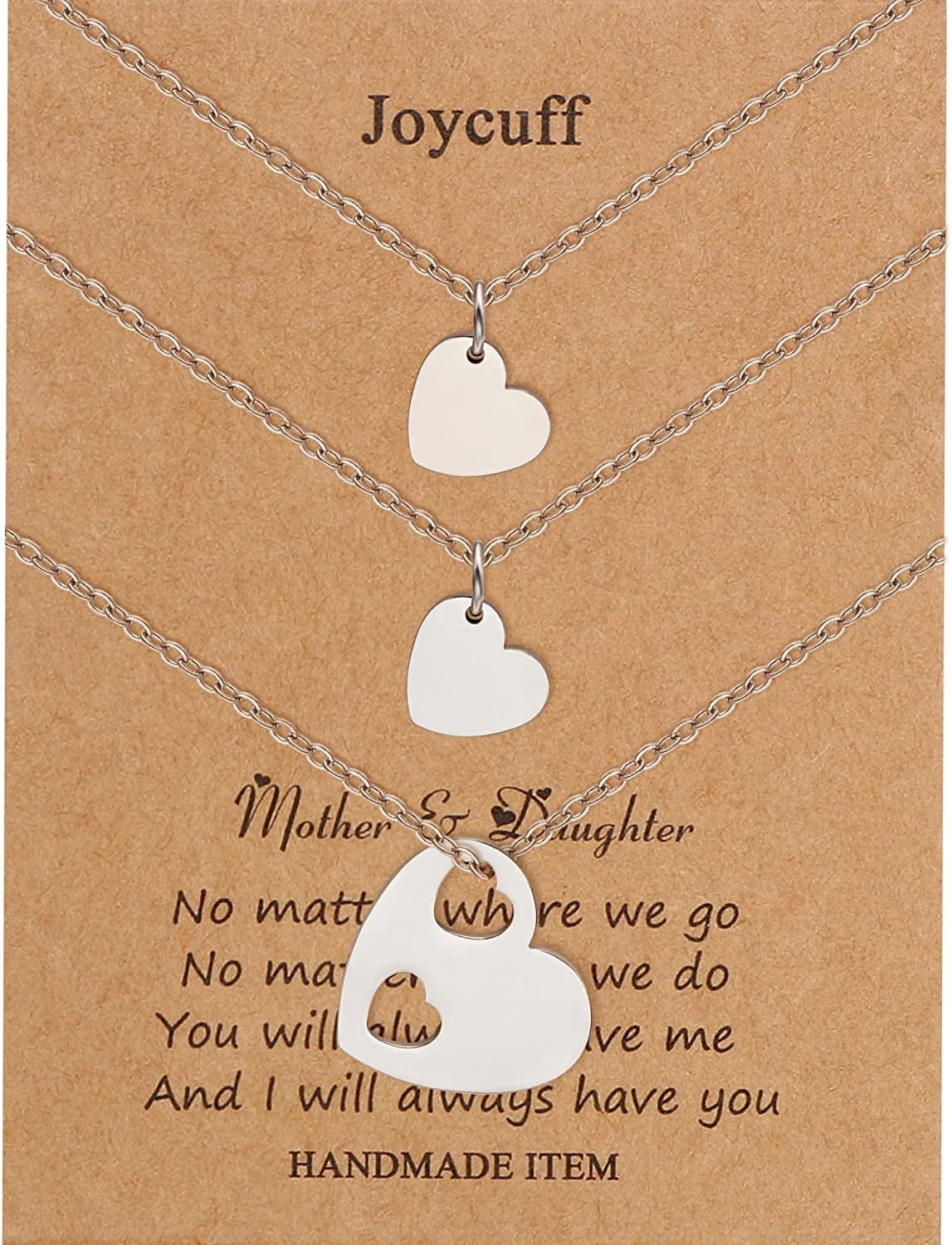 Mother Daughter Matching Necklace Gifts for Mama Necklace for Women Mommy and Me Jewelry for Birthday Christmas Silver / Heart*-2 Daughters