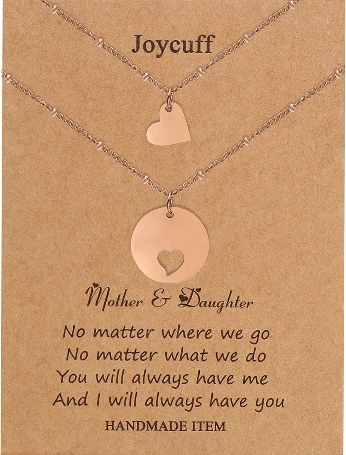 Mother Daughter Matching Necklace Gifts for Mama Necklace for Women Mommy and Me Jewelry for Birthday Christmas Rose Gold / Heart-Daughter