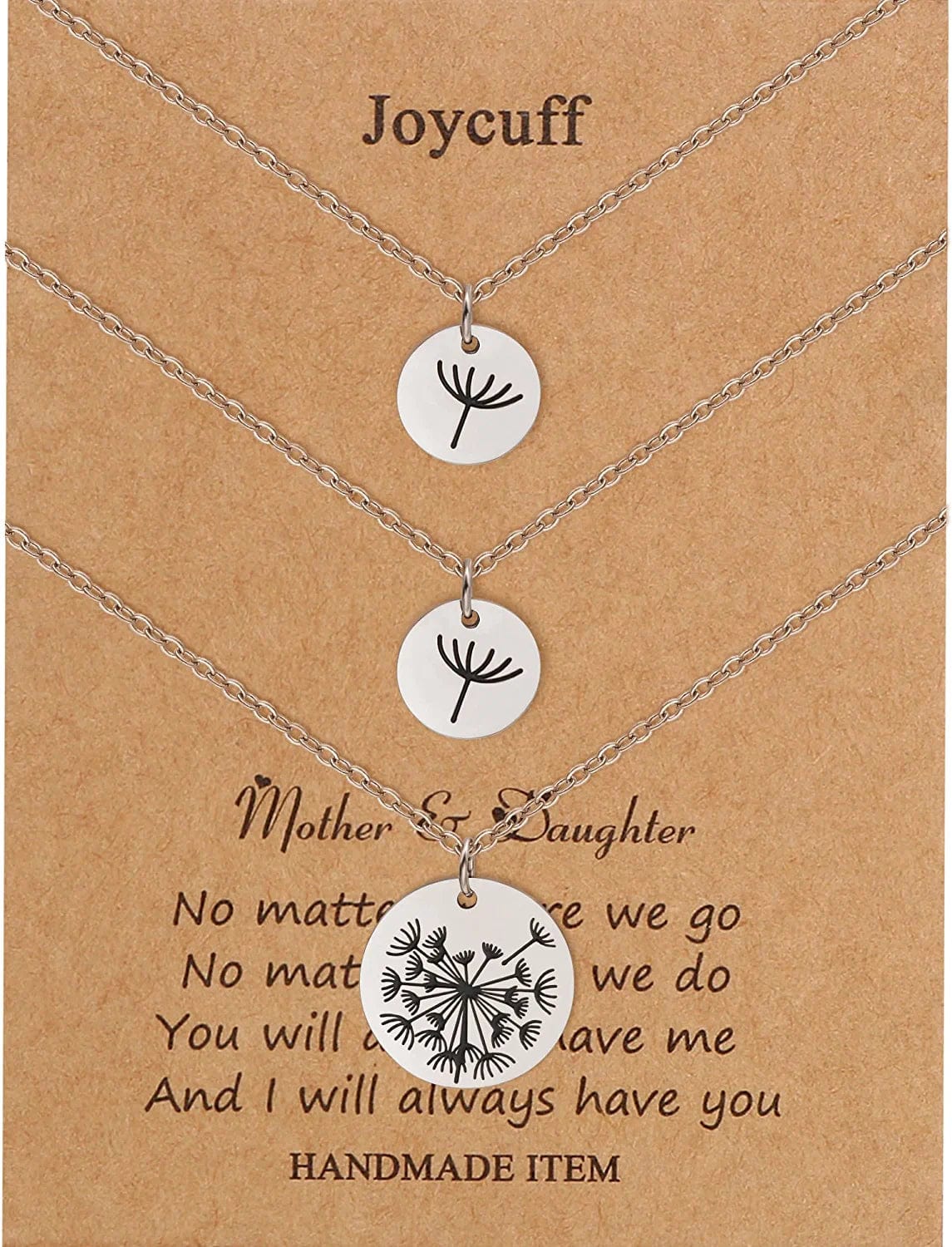 Mother Daughter Matching Necklace Gifts for Mama Necklace for Women Mommy and Me Jewelry for Birthday Christmas Silver / Dandelion-2 Daughters